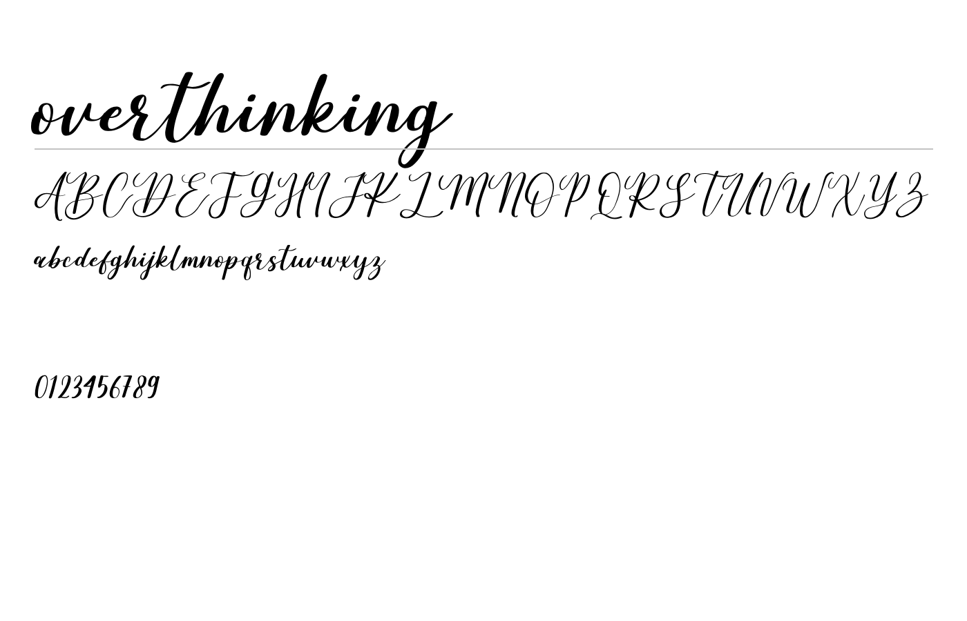 Overthinking Font preview