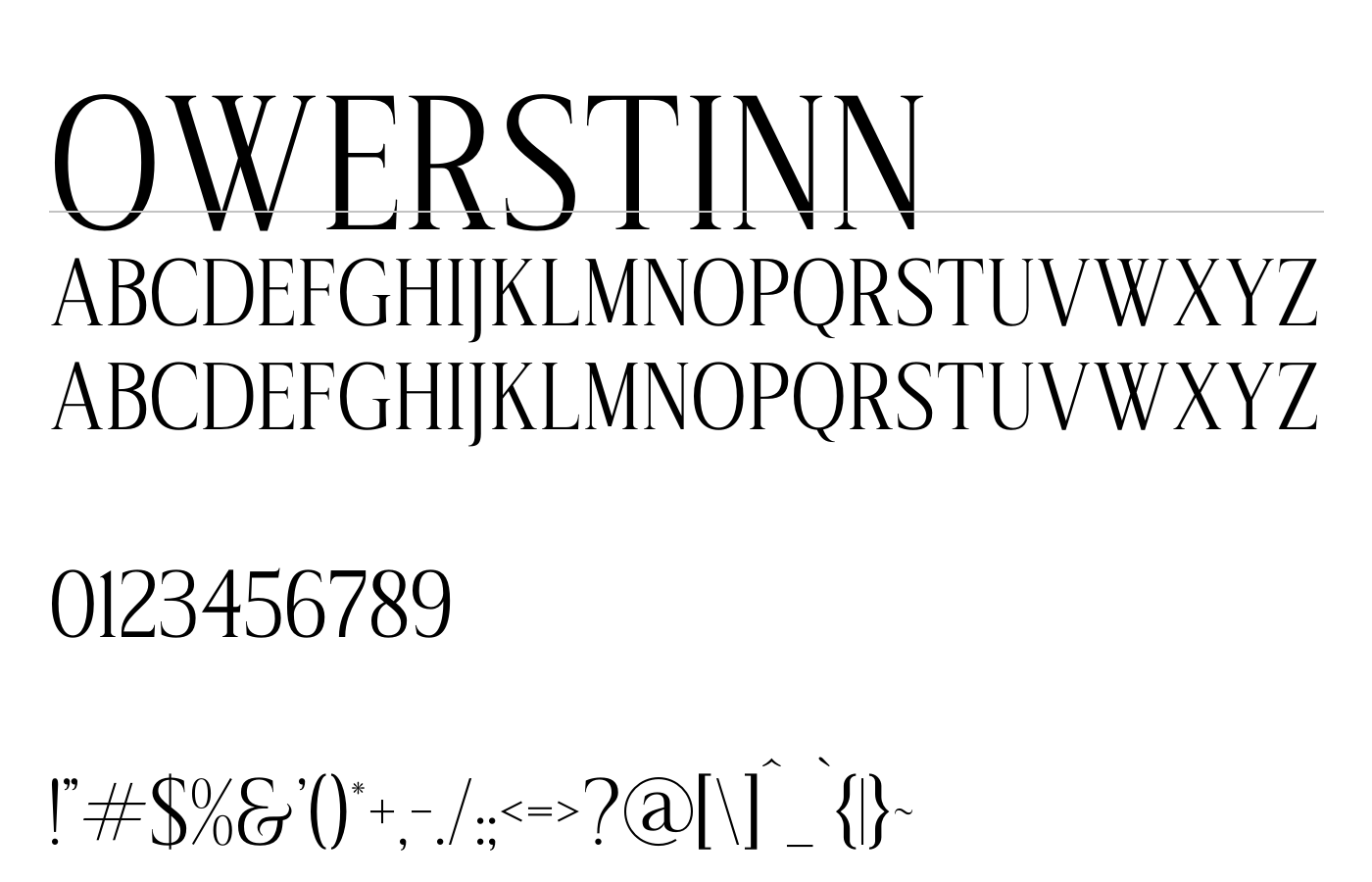 Owerstinn Font preview