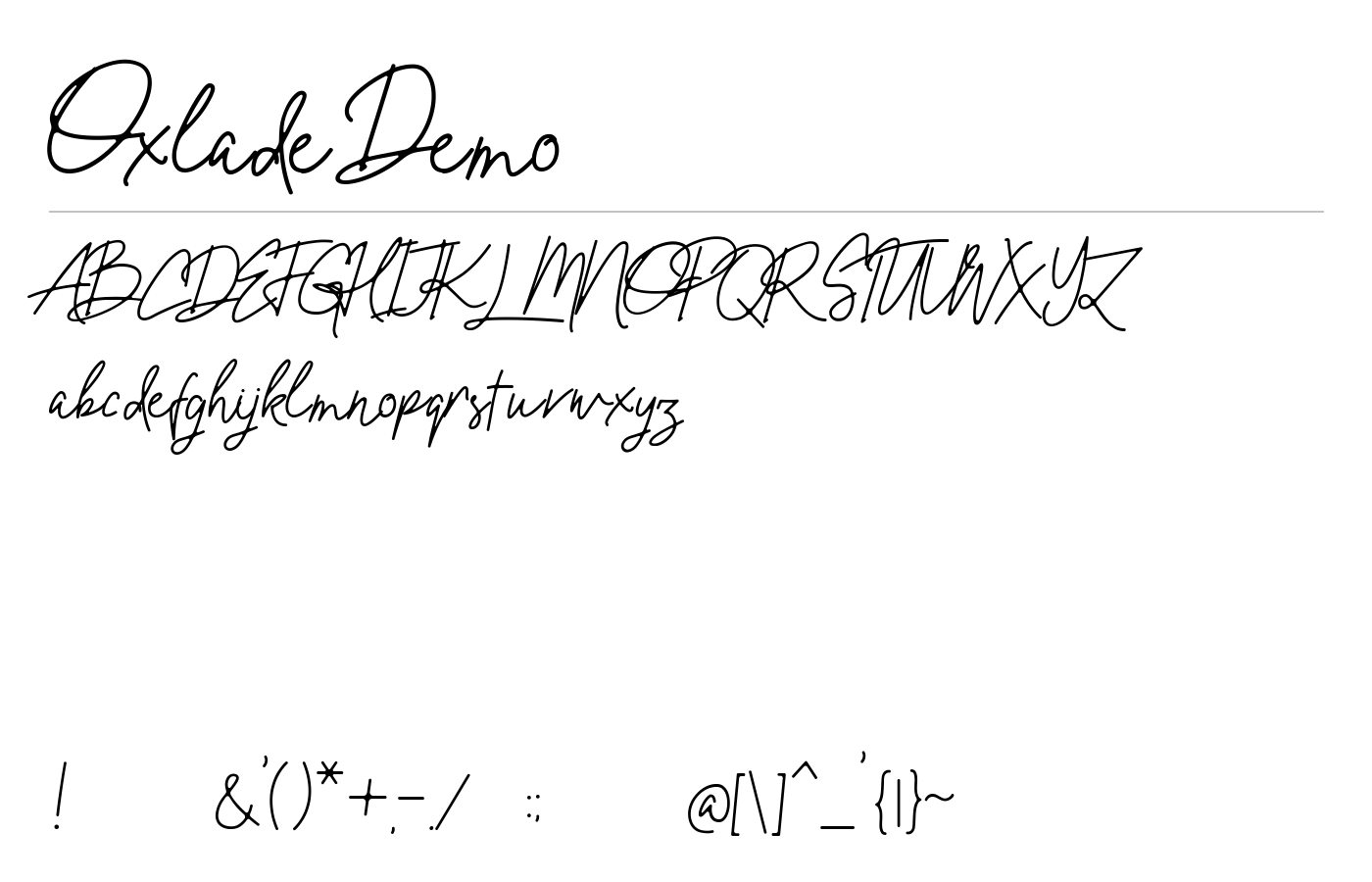Oxlade Font preview