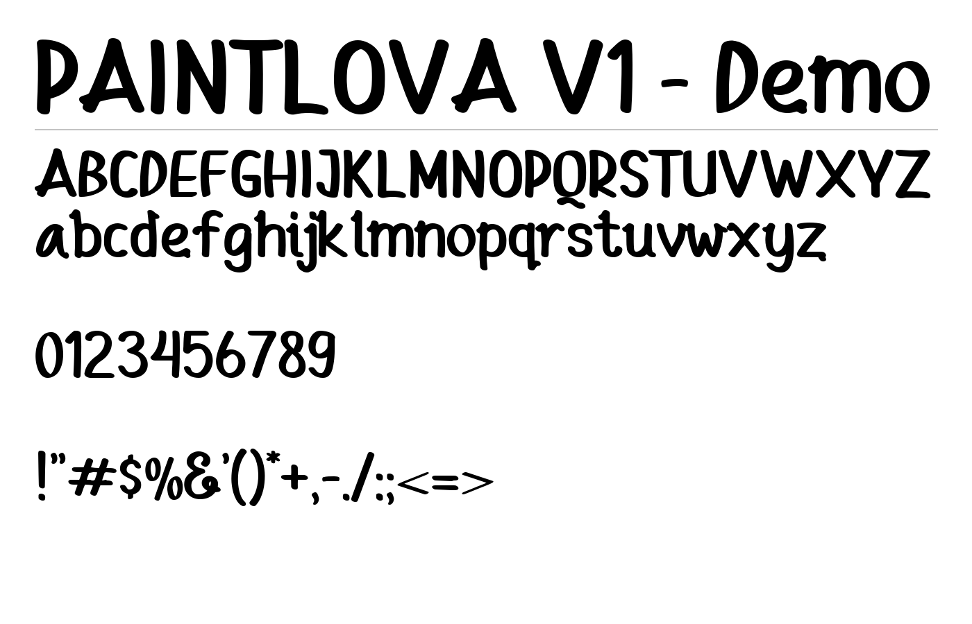 PaintLova Font preview