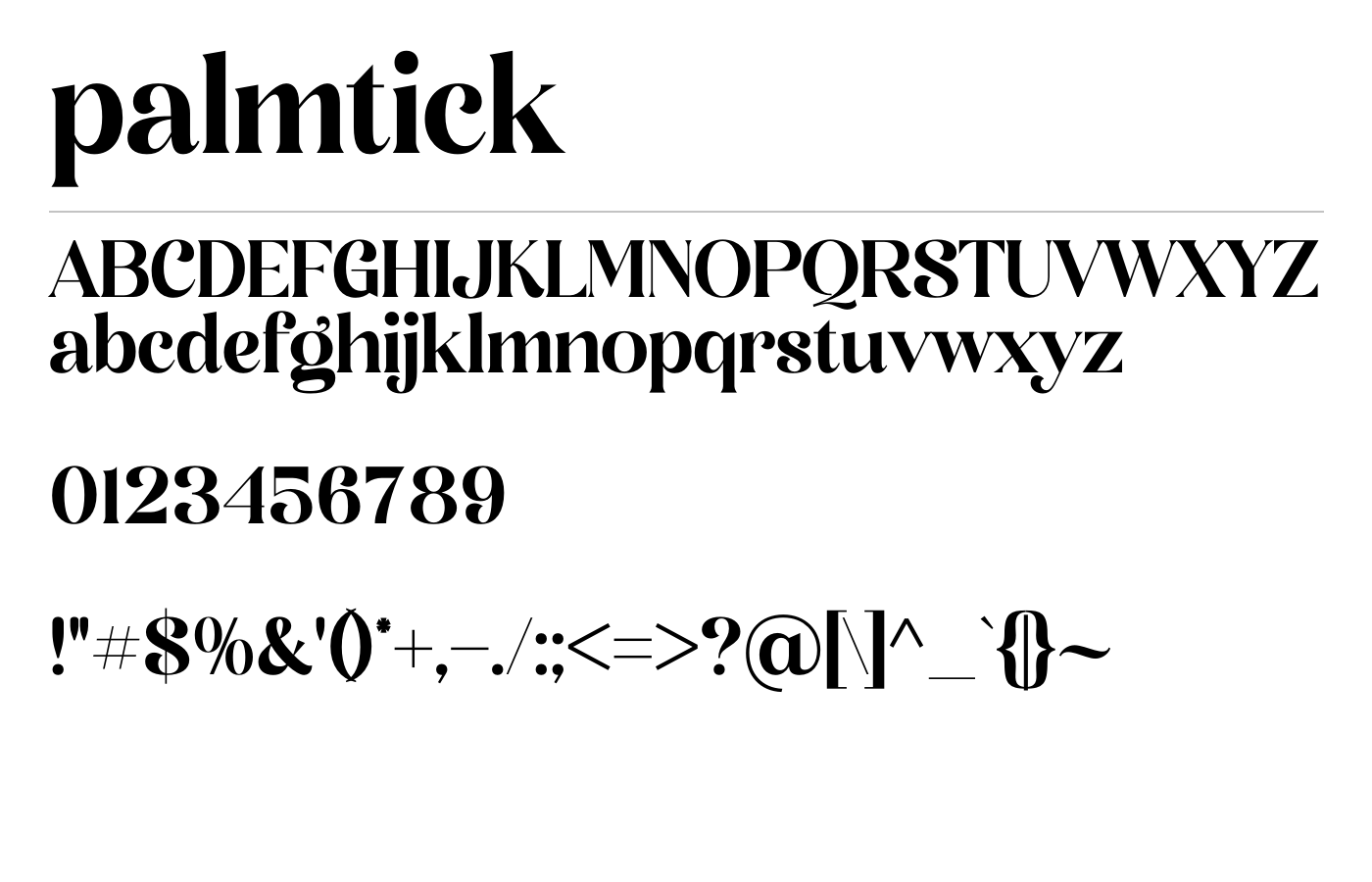 Palmtick Font preview