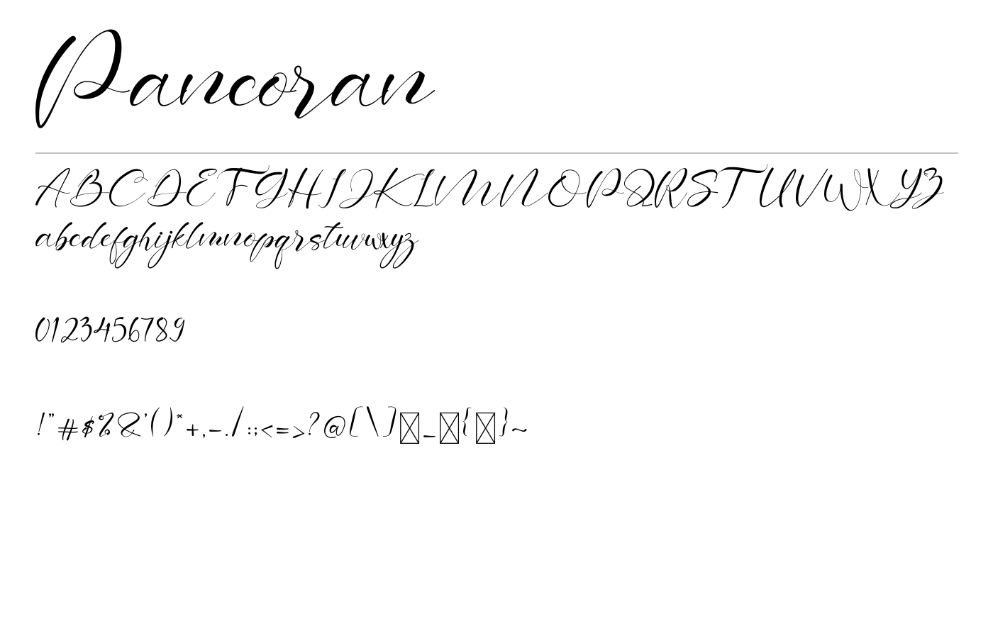 Pancoran Font preview