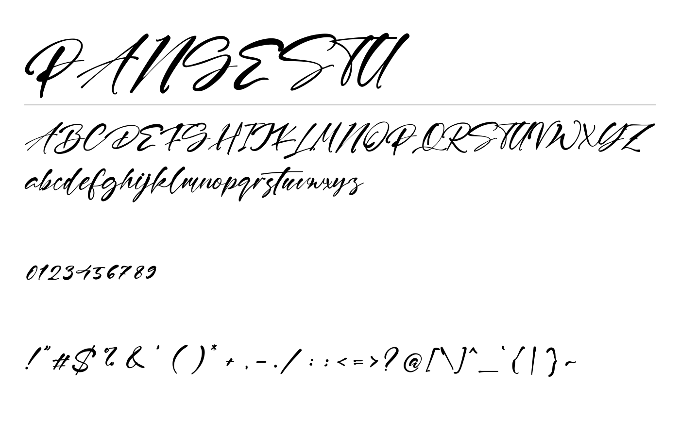 Pangestu Font preview