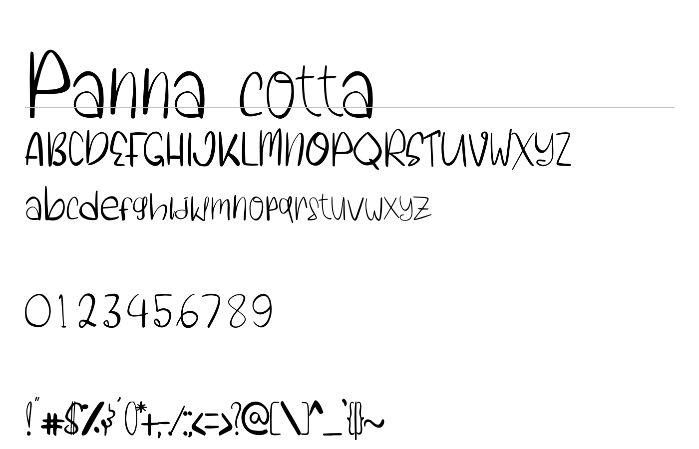 Panna Cotta Font preview