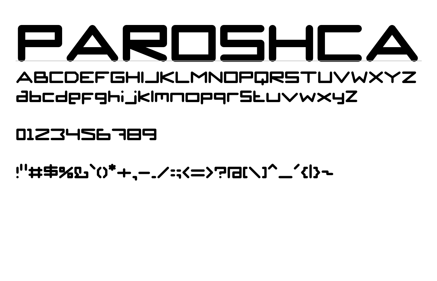Paroshca Font preview