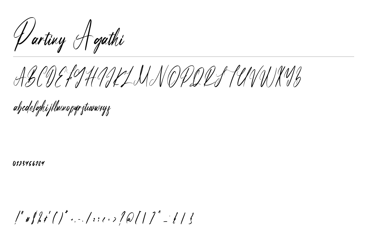 Partiny Agathi Font preview