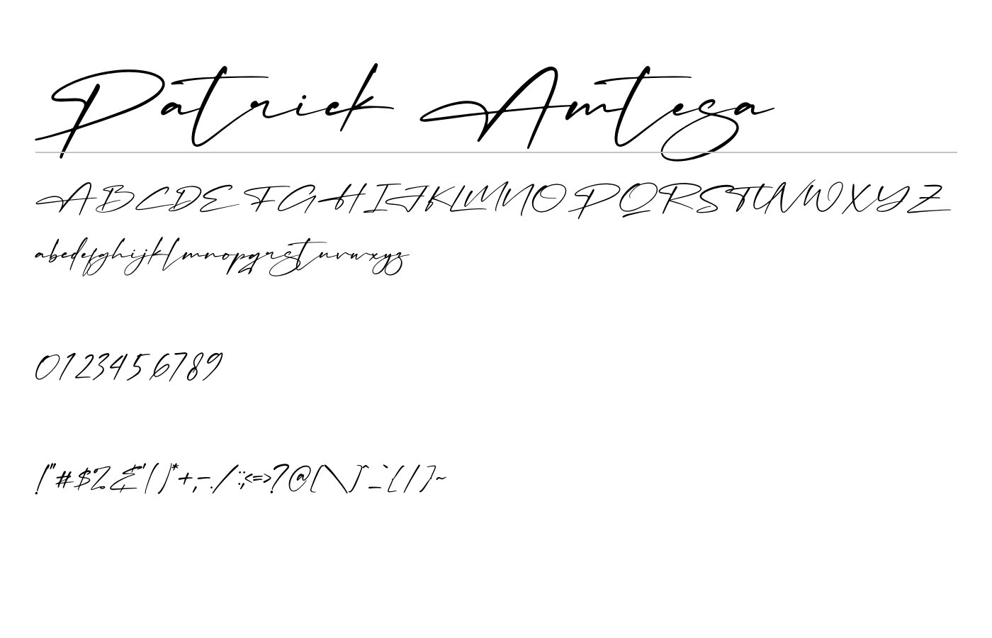 Patrick Amtesa Font preview