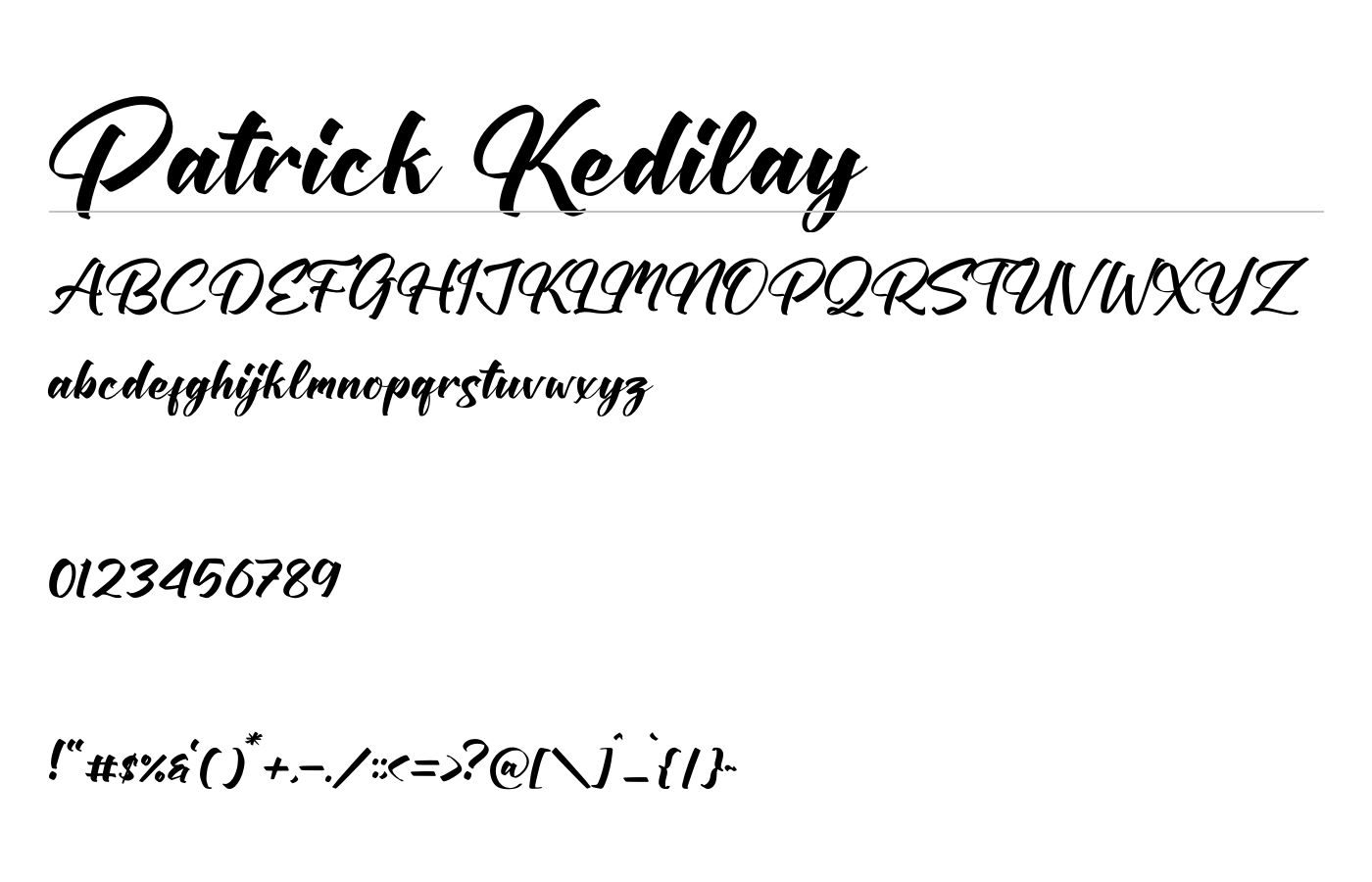 Patrick Kedilay Font preview