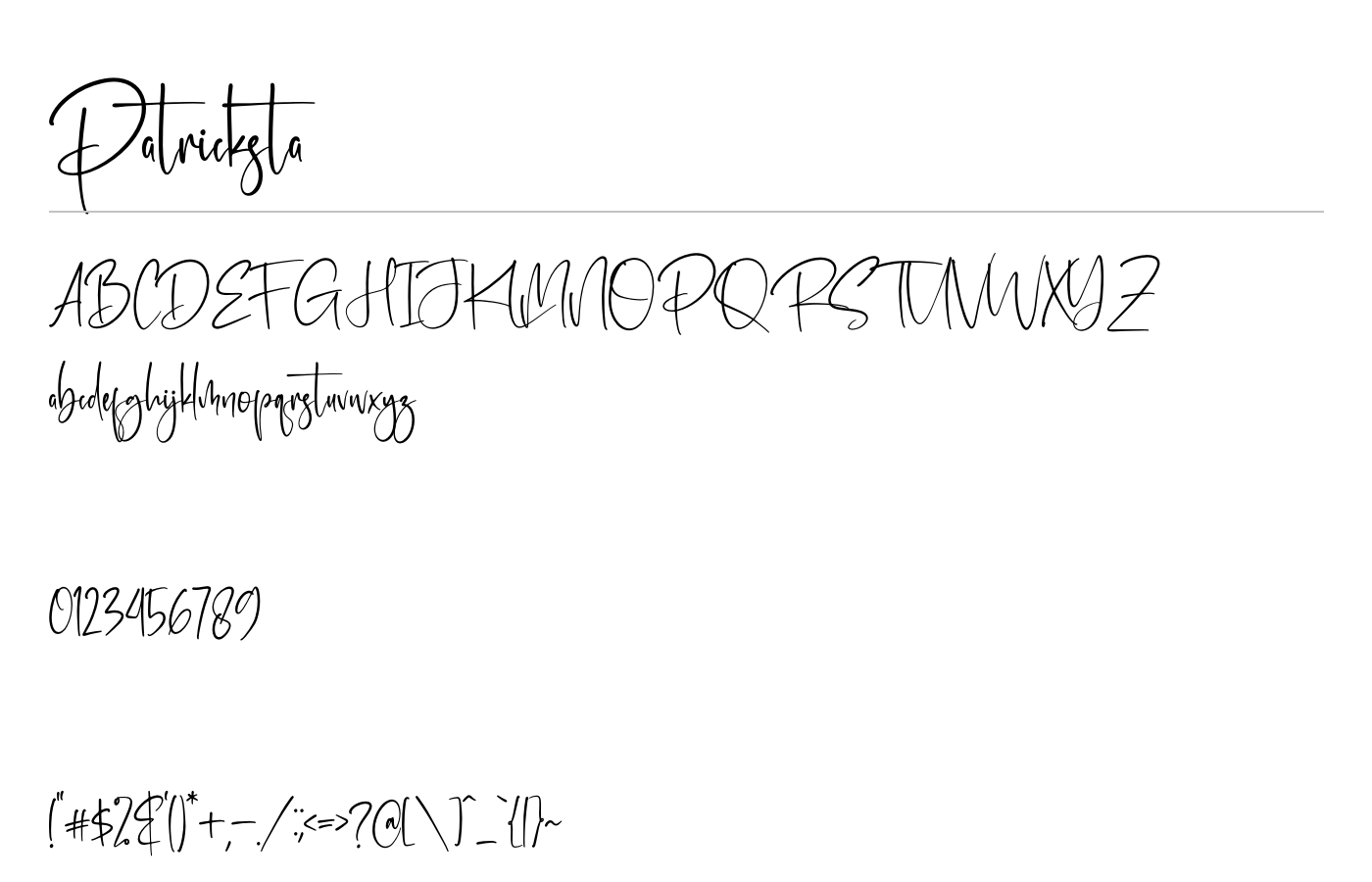 Patricksta Font preview