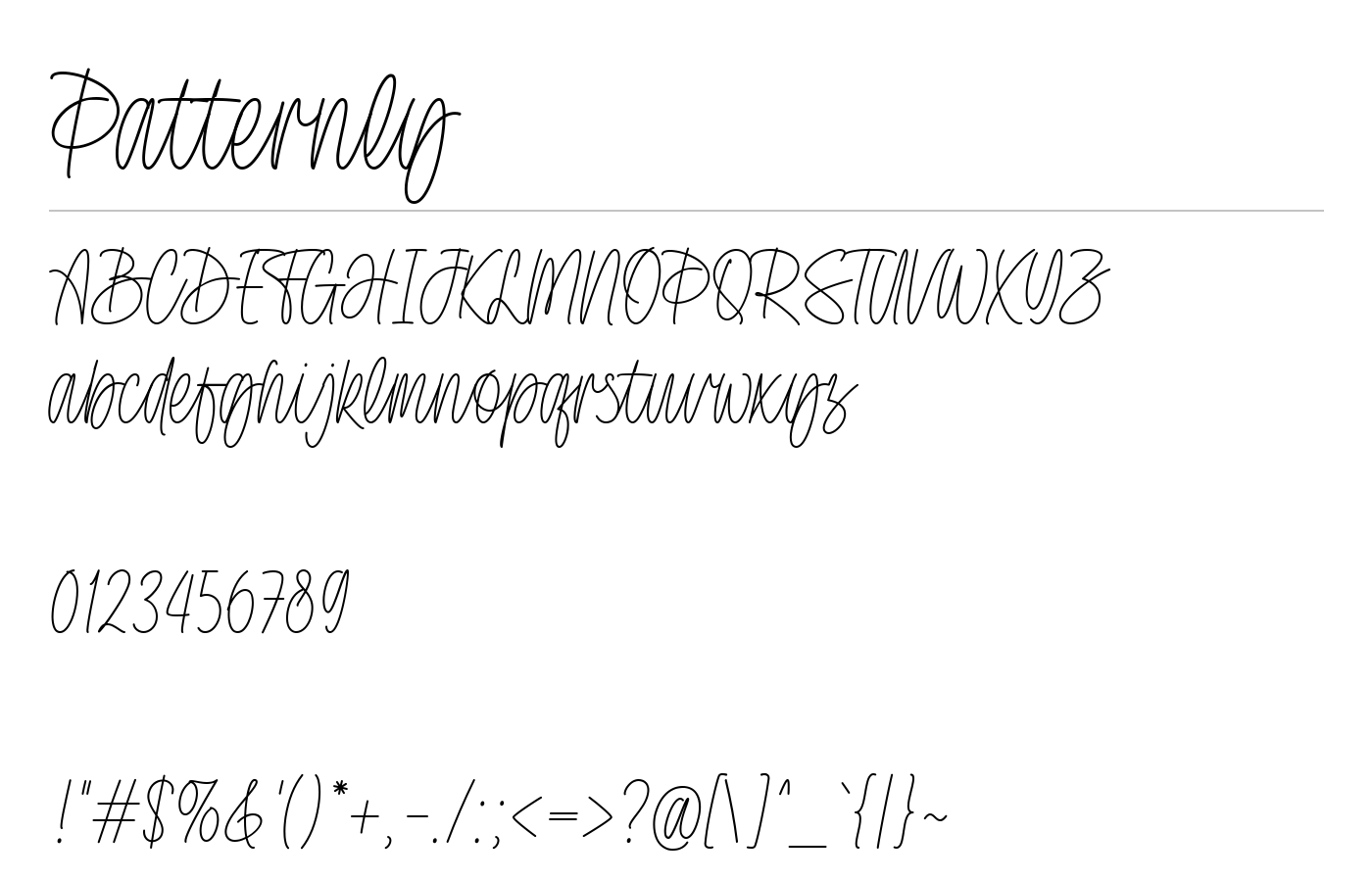Patternly Font preview