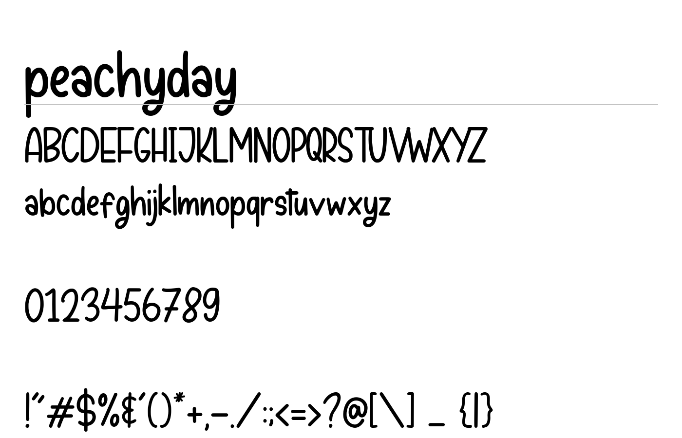 Peachyday Font preview