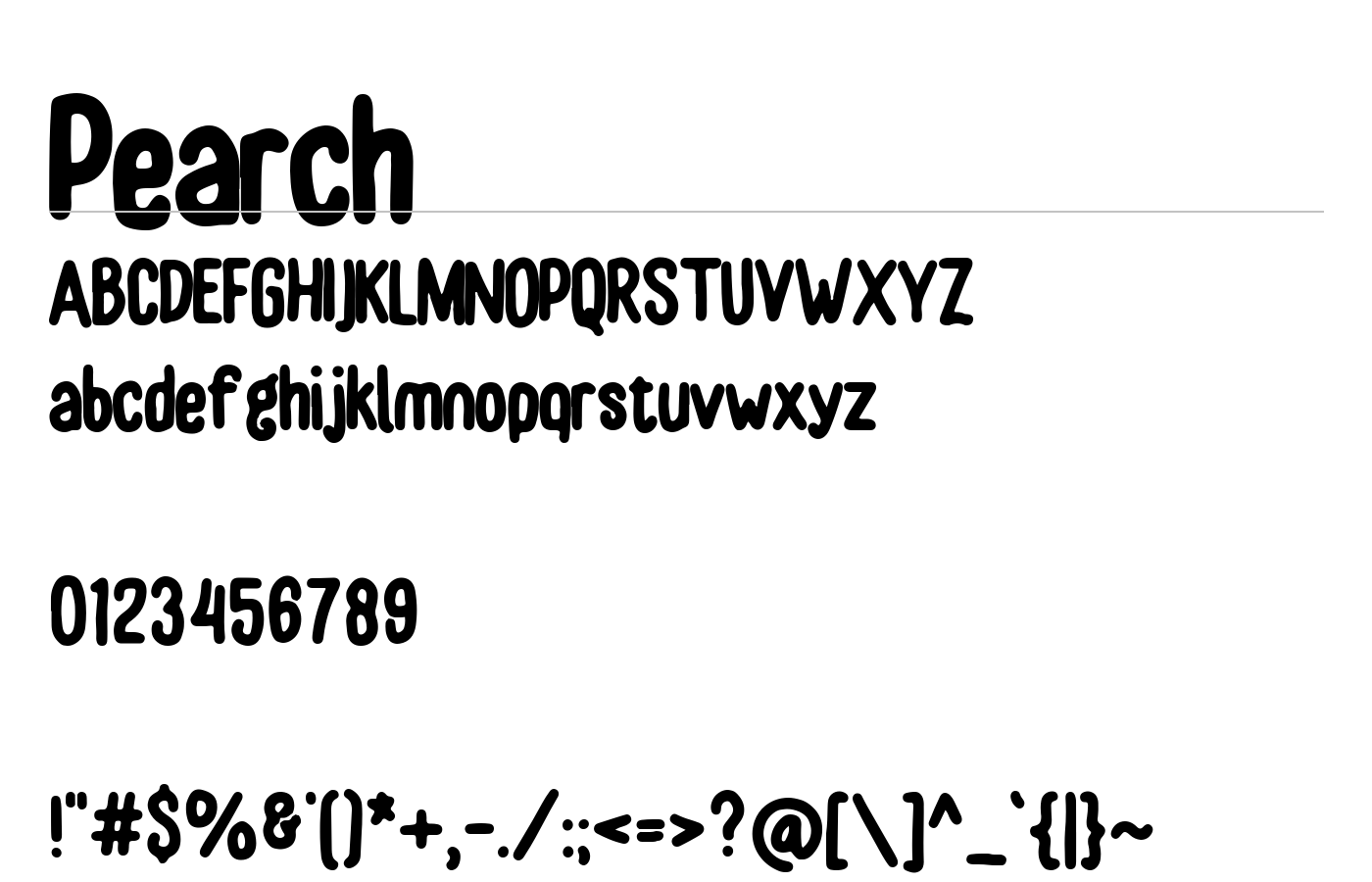Pearch Font preview