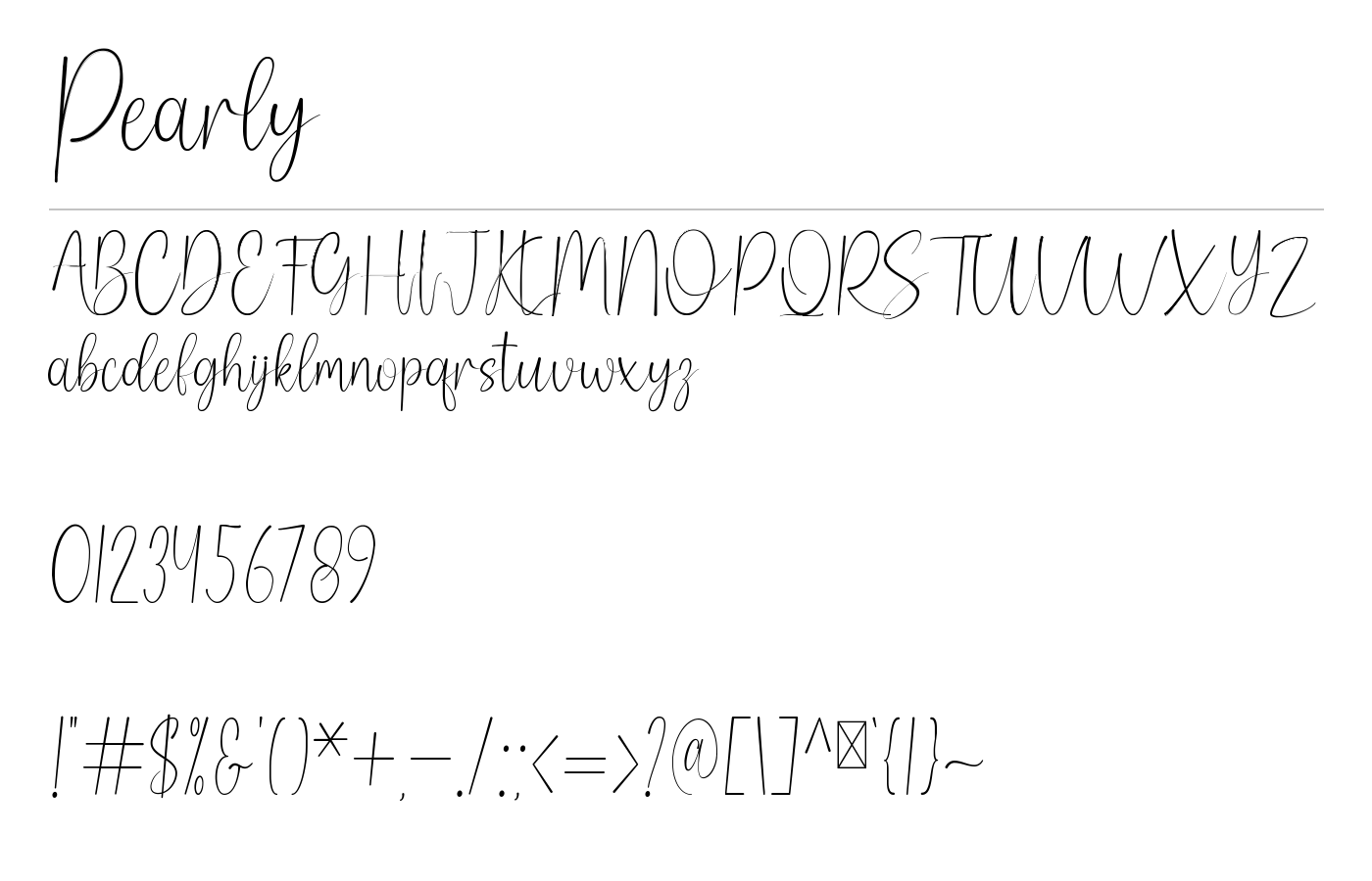 Pearly Font preview
