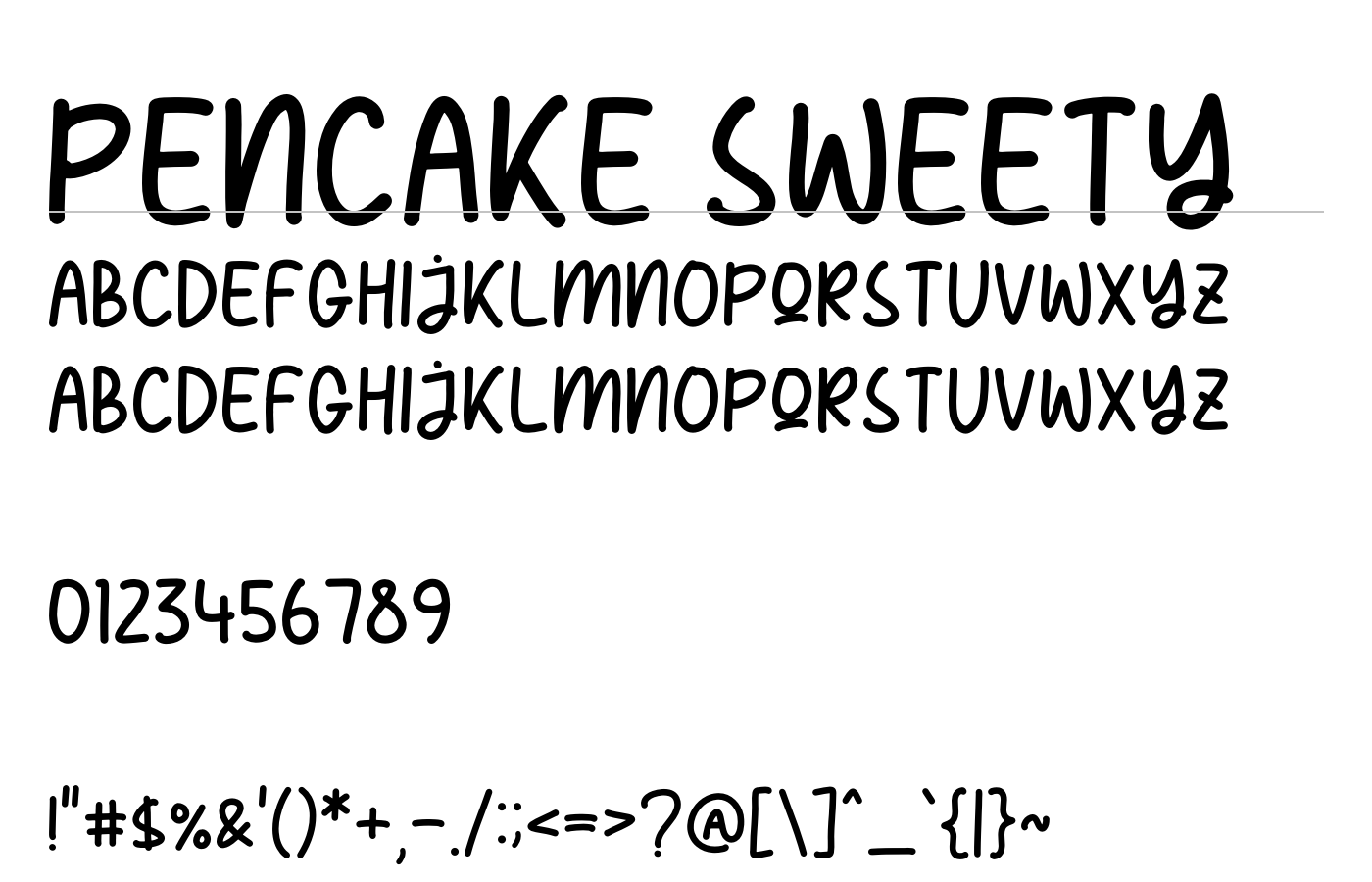Pencake Sweety Font preview