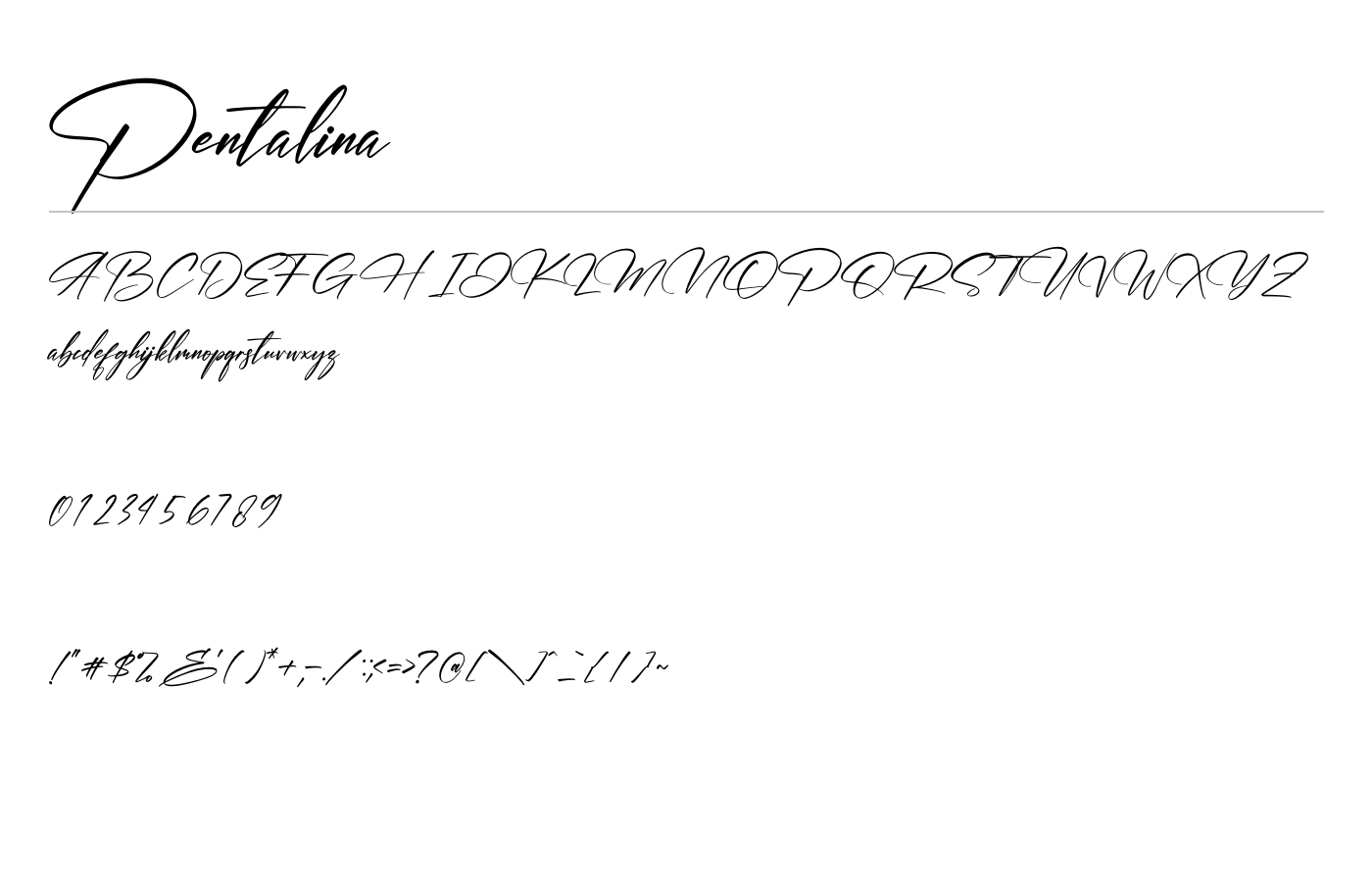 Pentalina Font preview