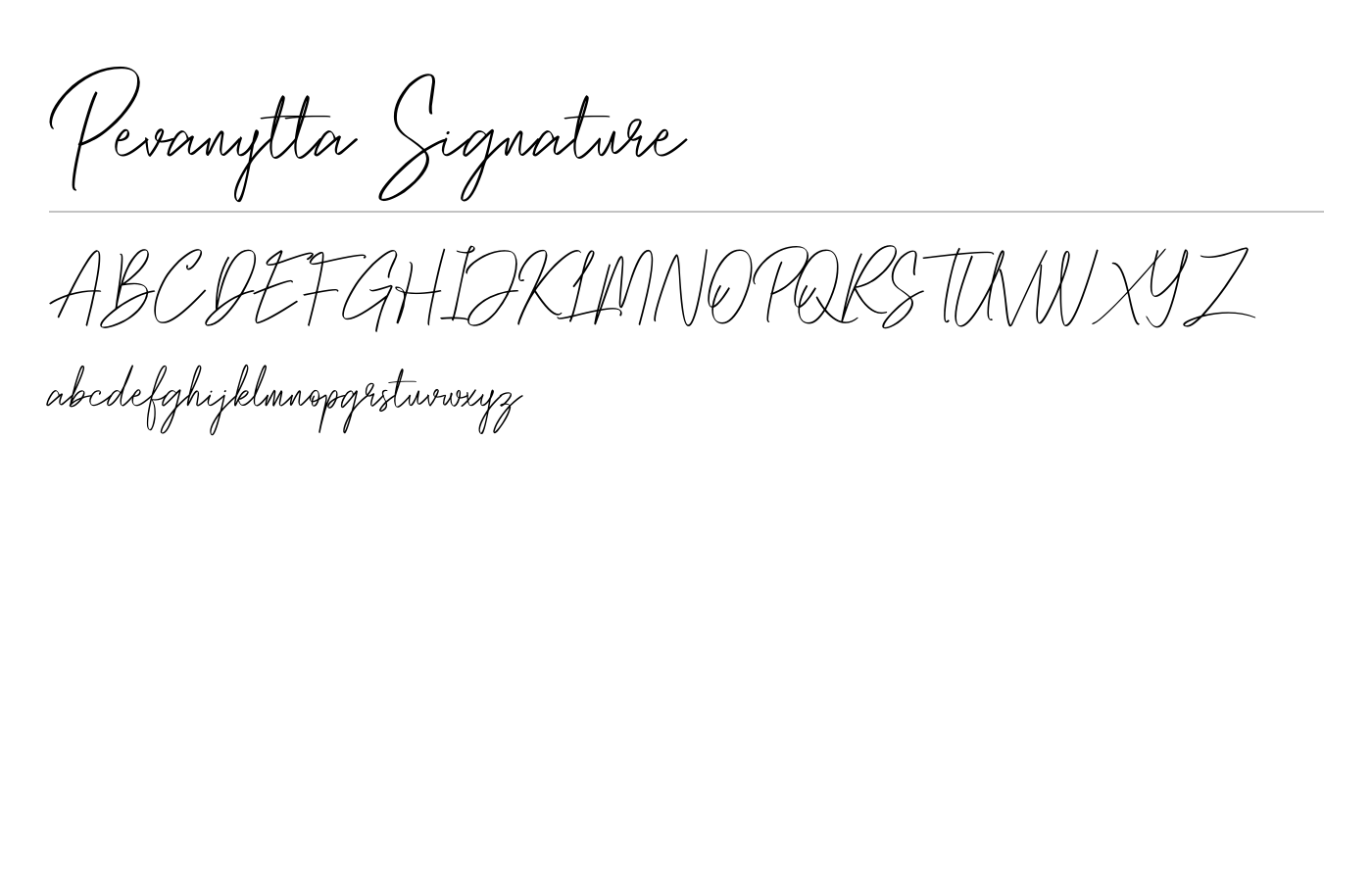 Pevanitta Font preview