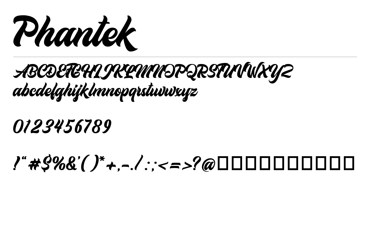 Phantek Font preview