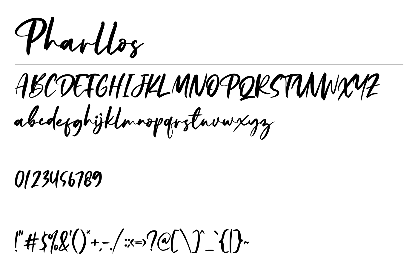 Pharllos Font preview