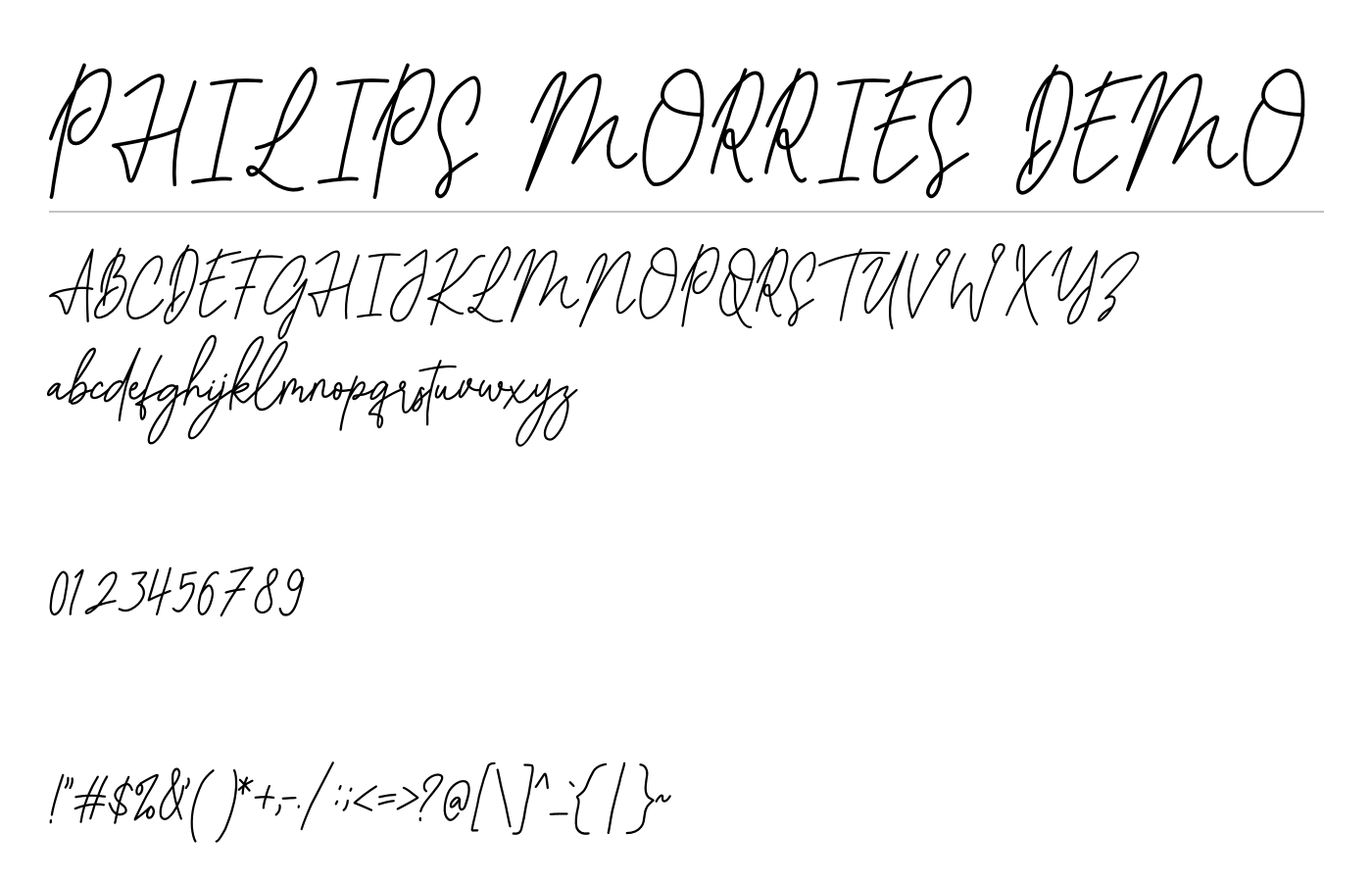 Philip Morries Font preview