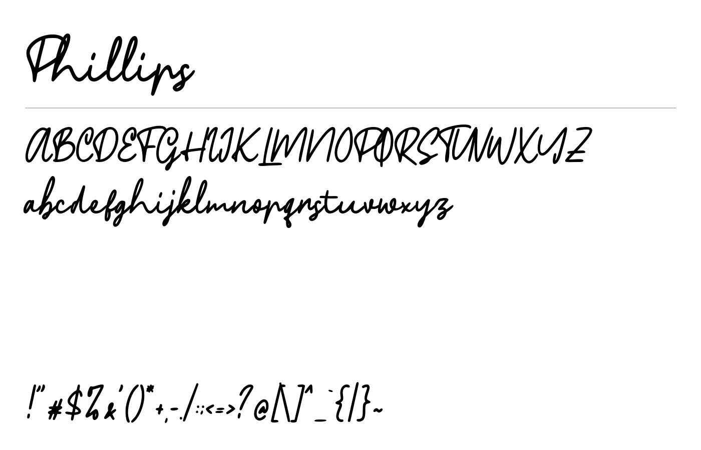 Phillips Font preview