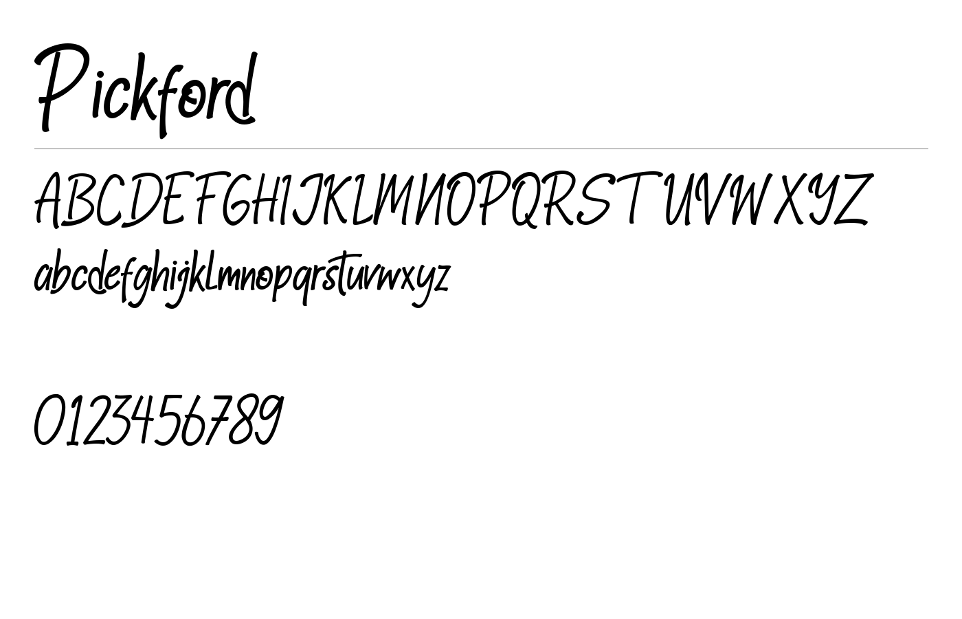 Pickford Font preview