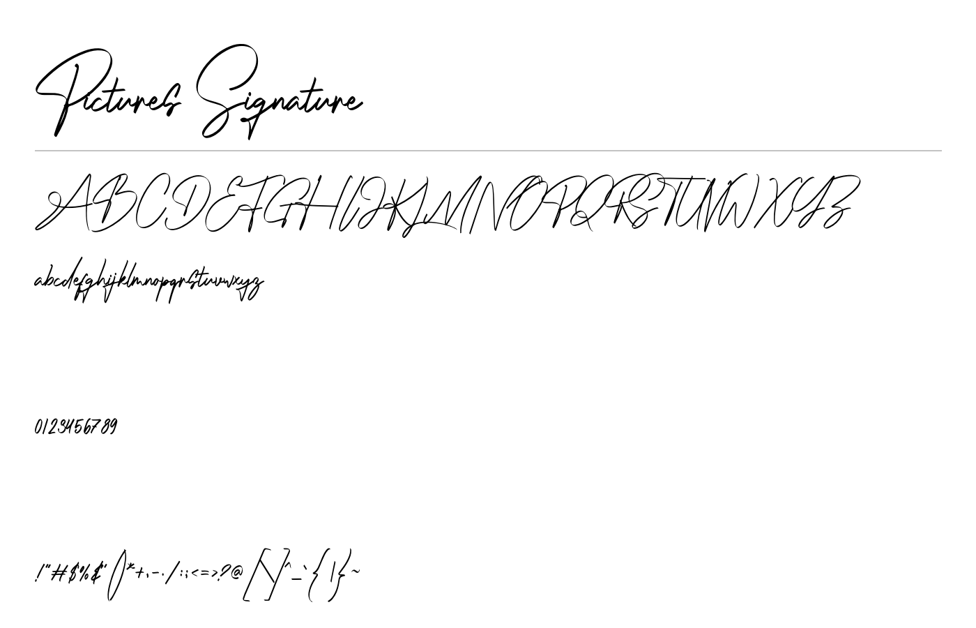 Pictures Signature Font preview