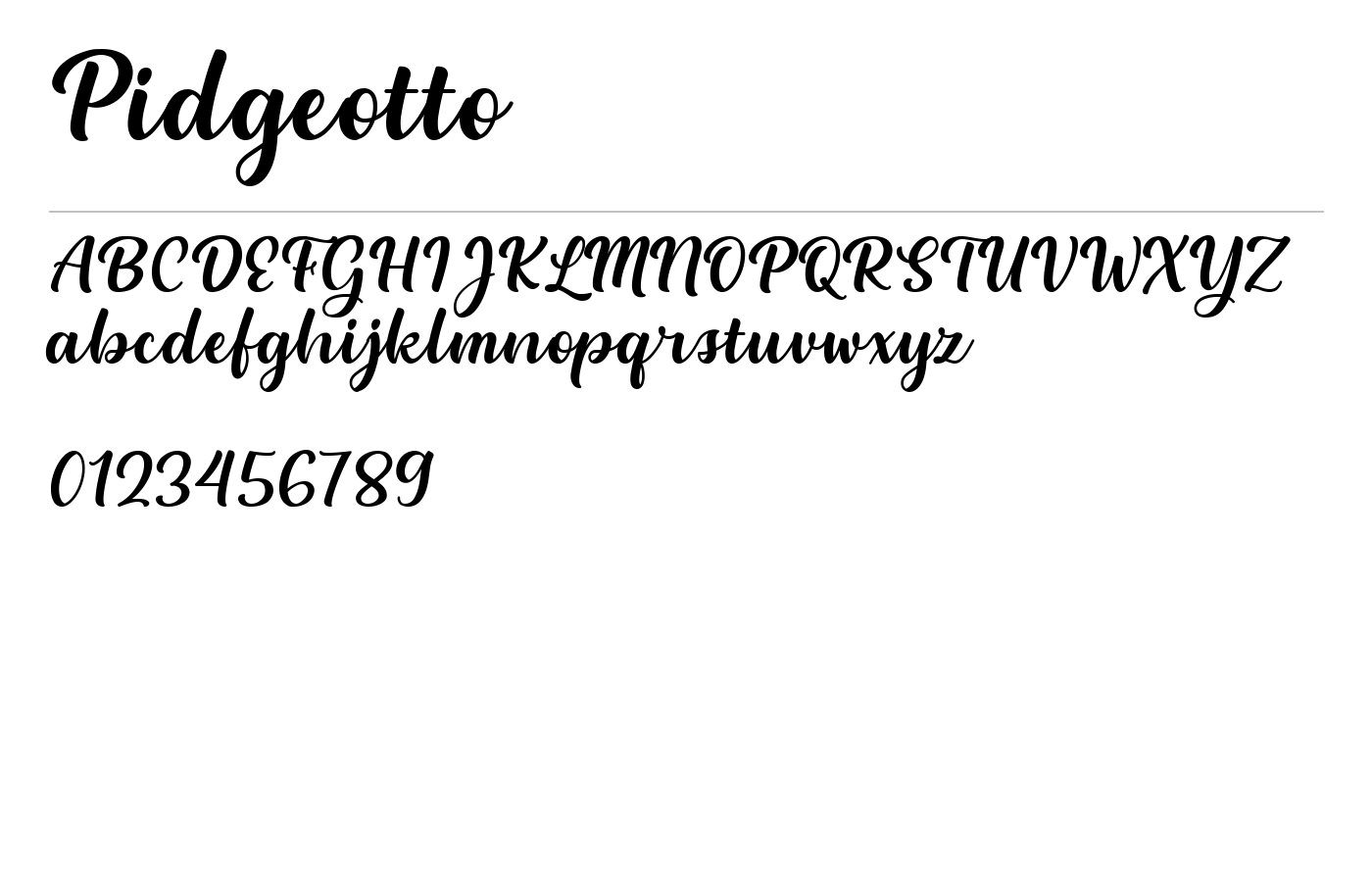 Pidgeotto Font preview