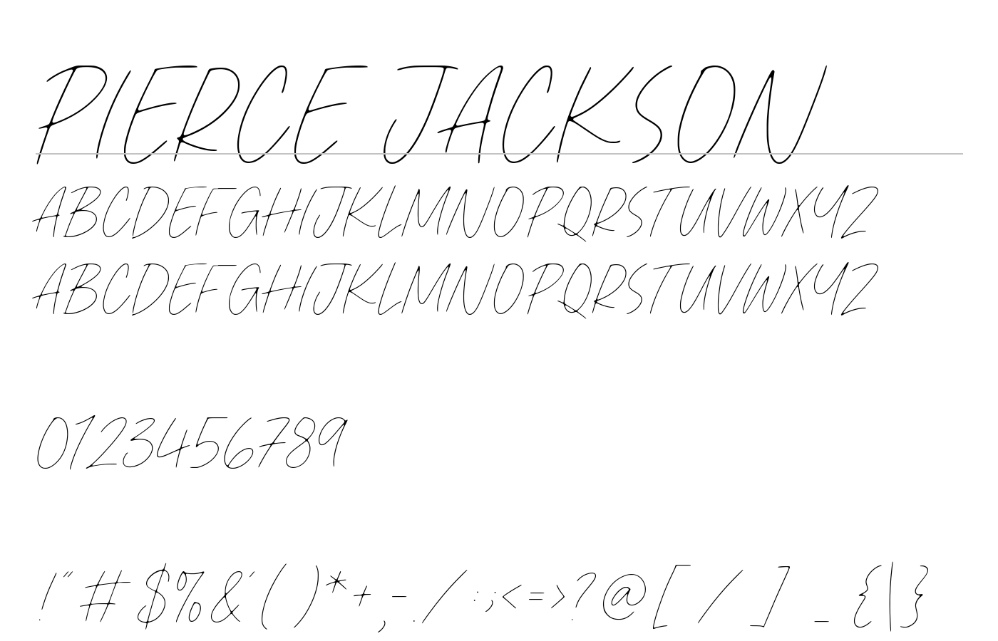 Pierce Jackson Font preview