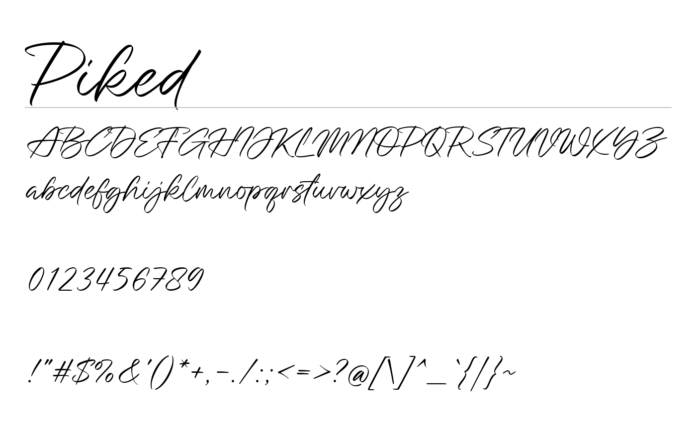 Piked Font preview