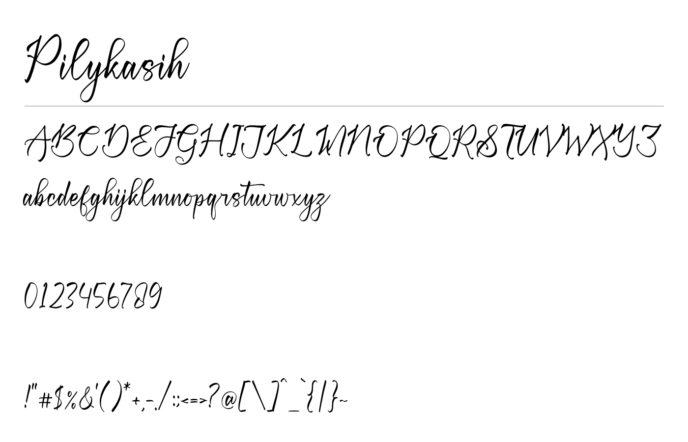 Pilykasih Font preview