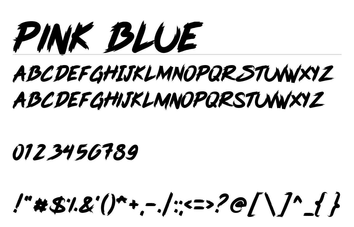 Pink Blue Font preview