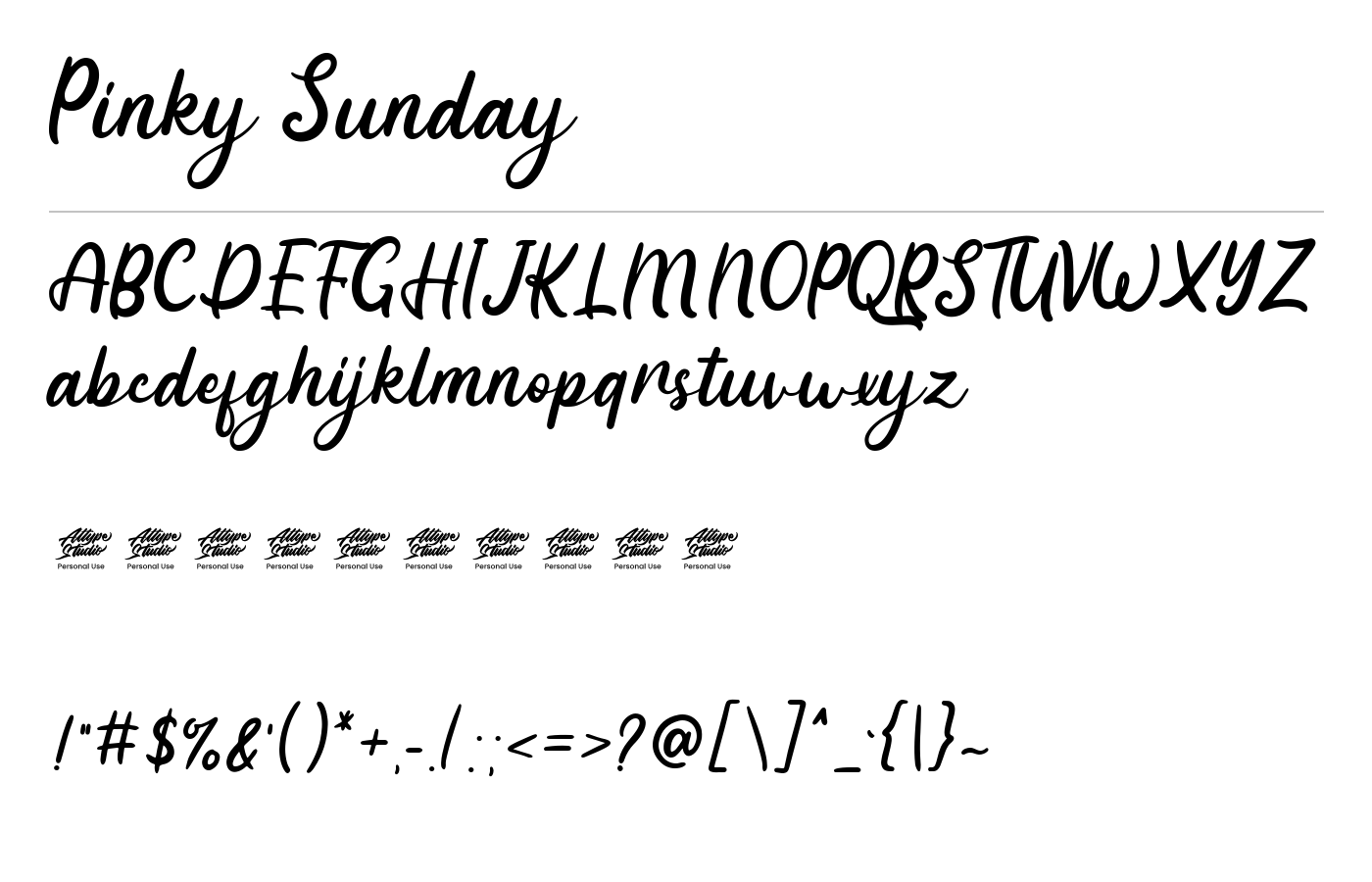 Pinky Sunday Font preview