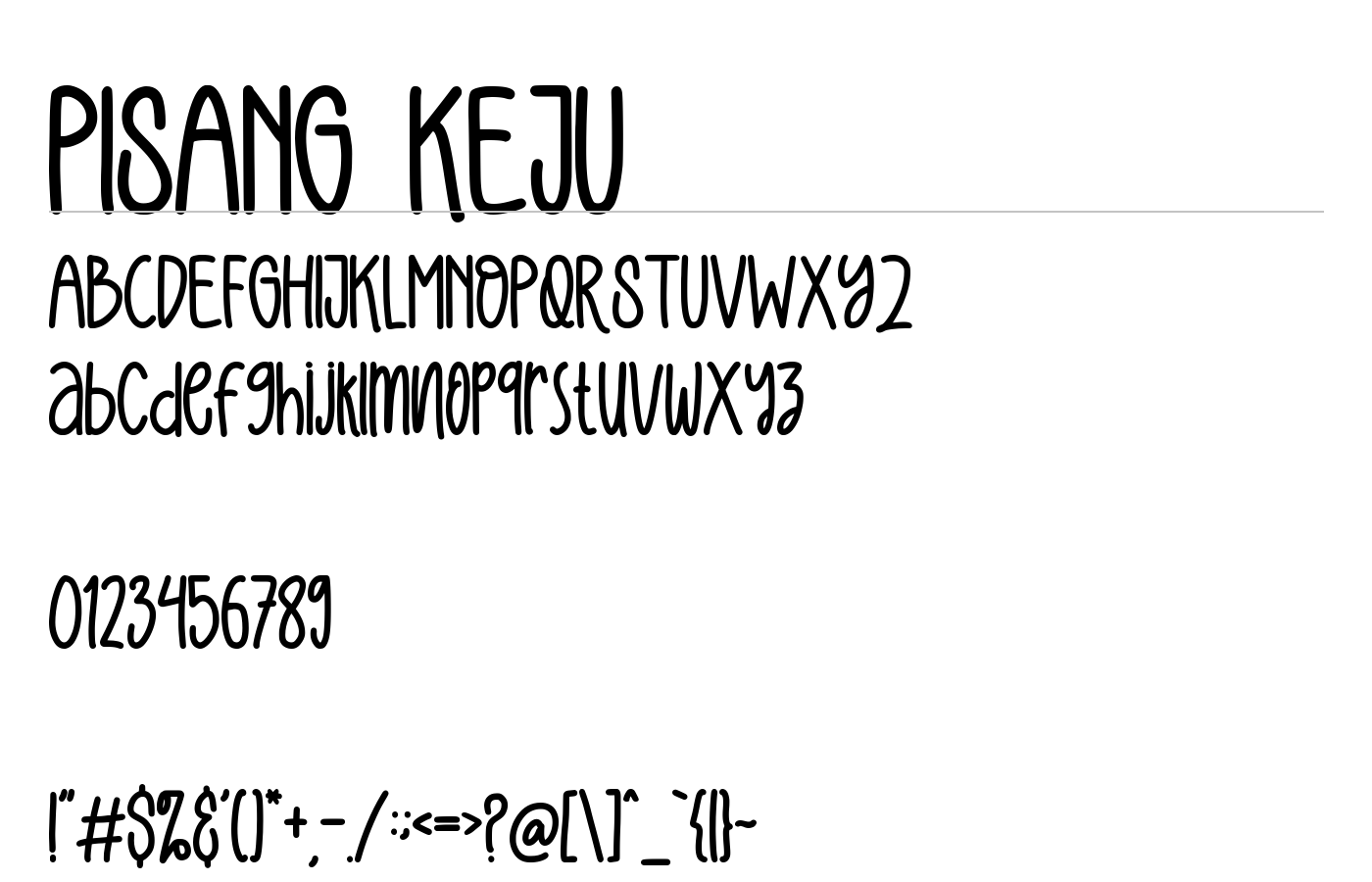 Pisang Keju Font preview