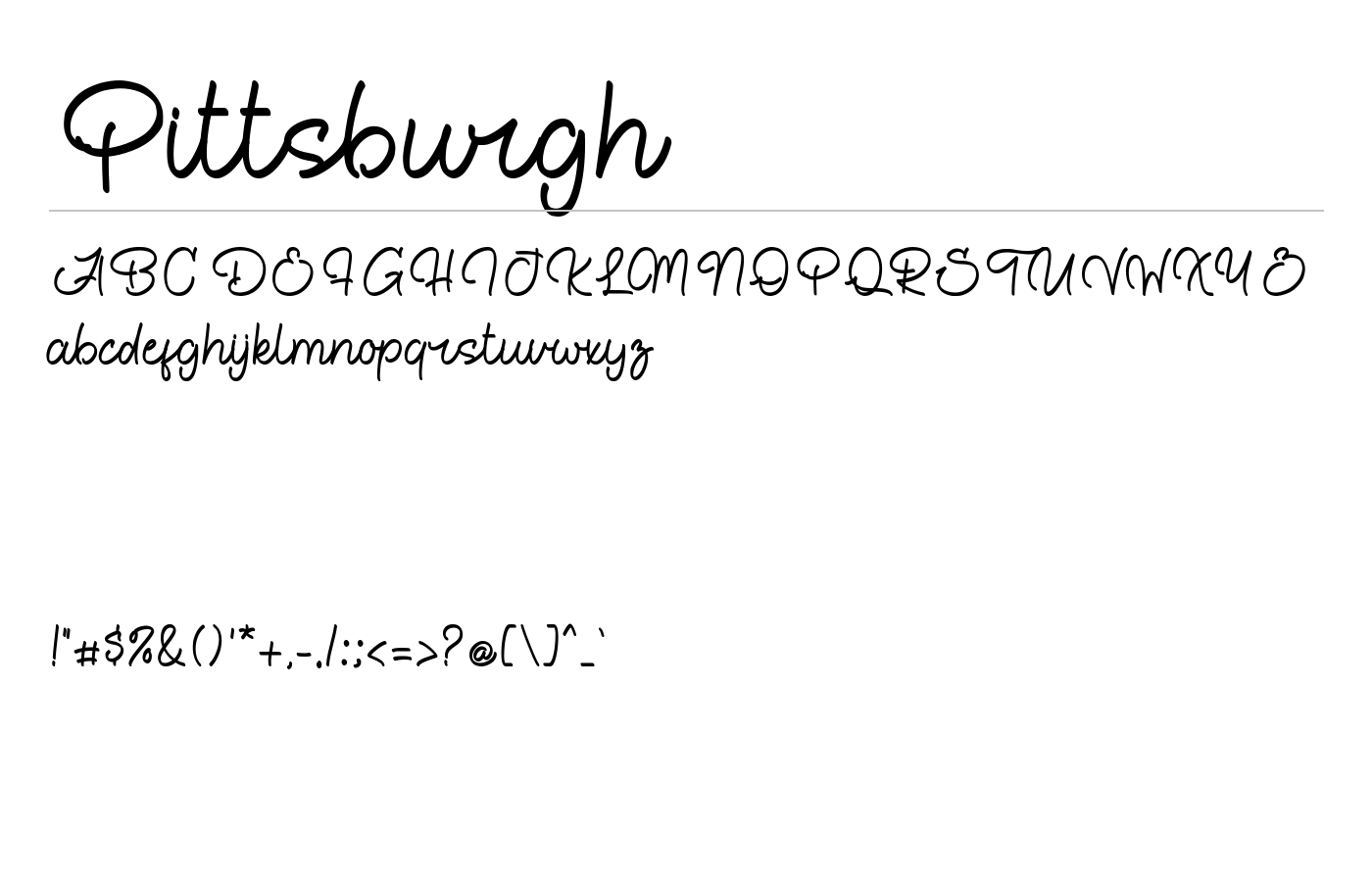 Pittsbutgh Font preview