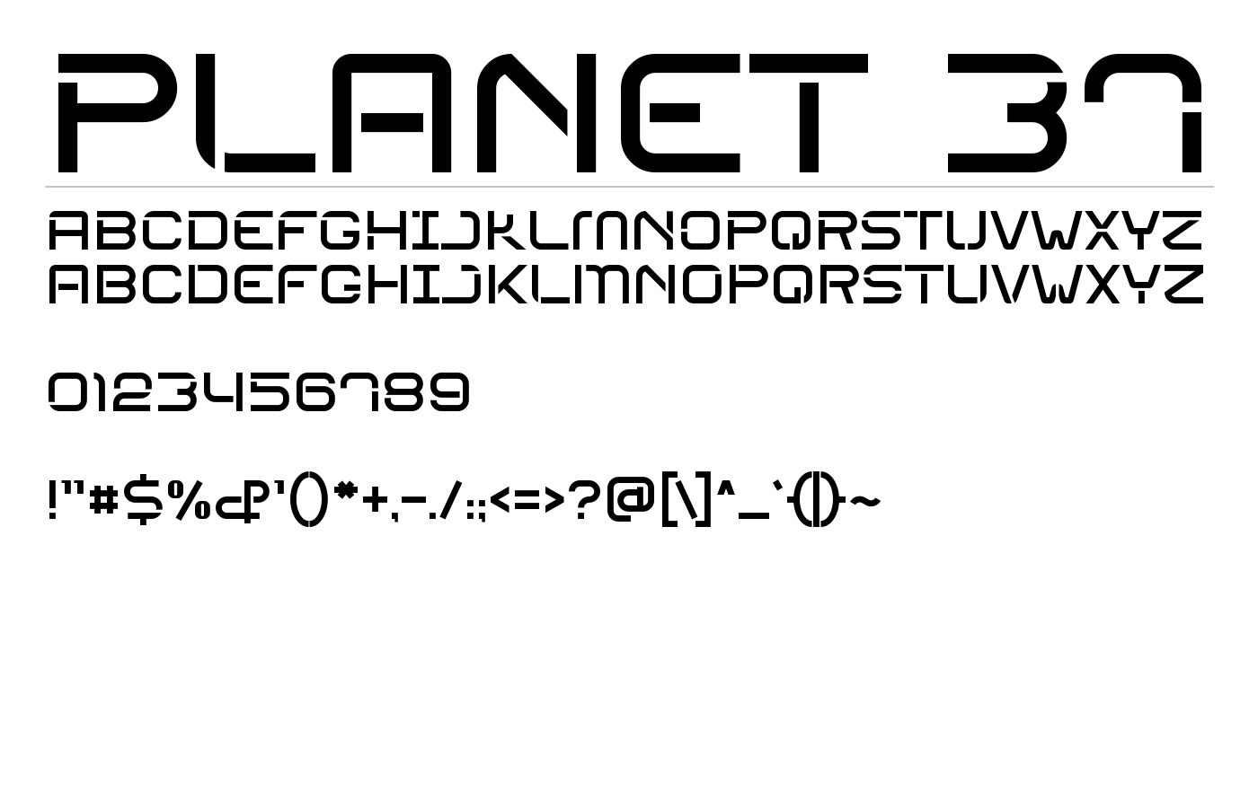 Planet 37 Font preview