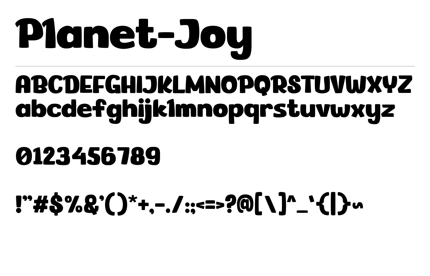 Planet Joy Font preview