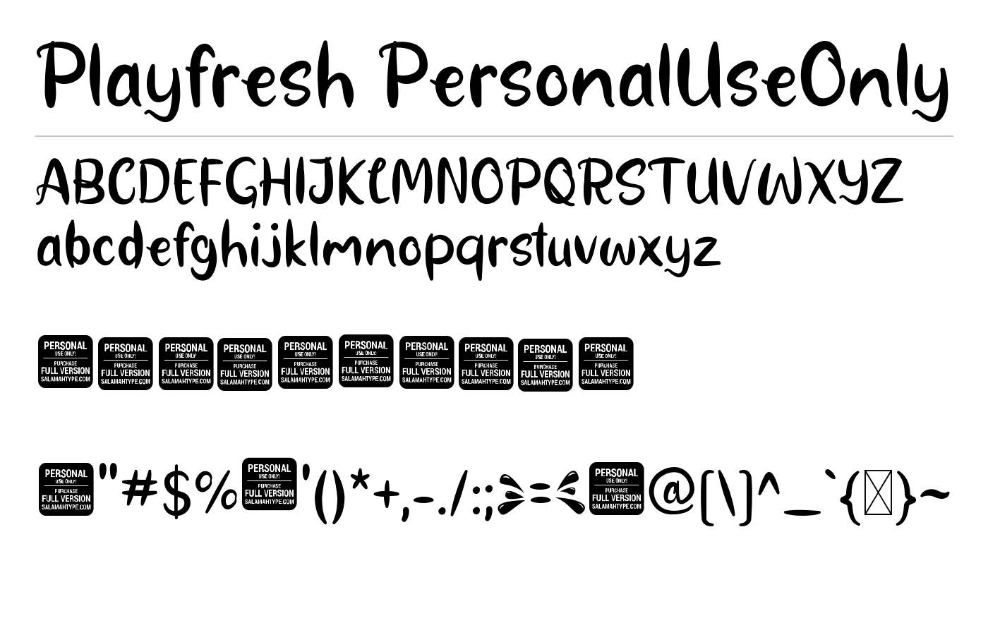 Playfresh Font preview
