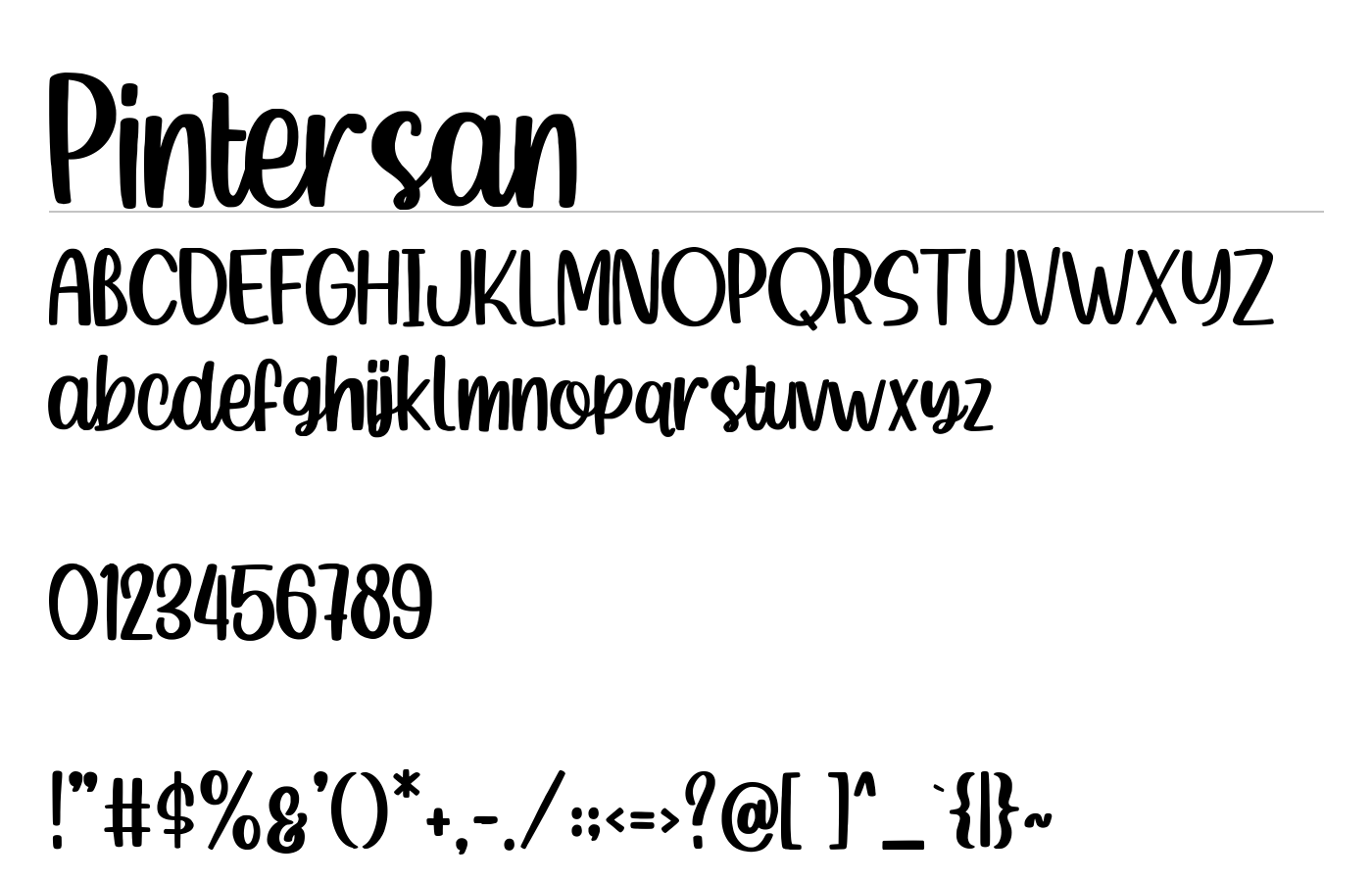 Pintersan Font preview