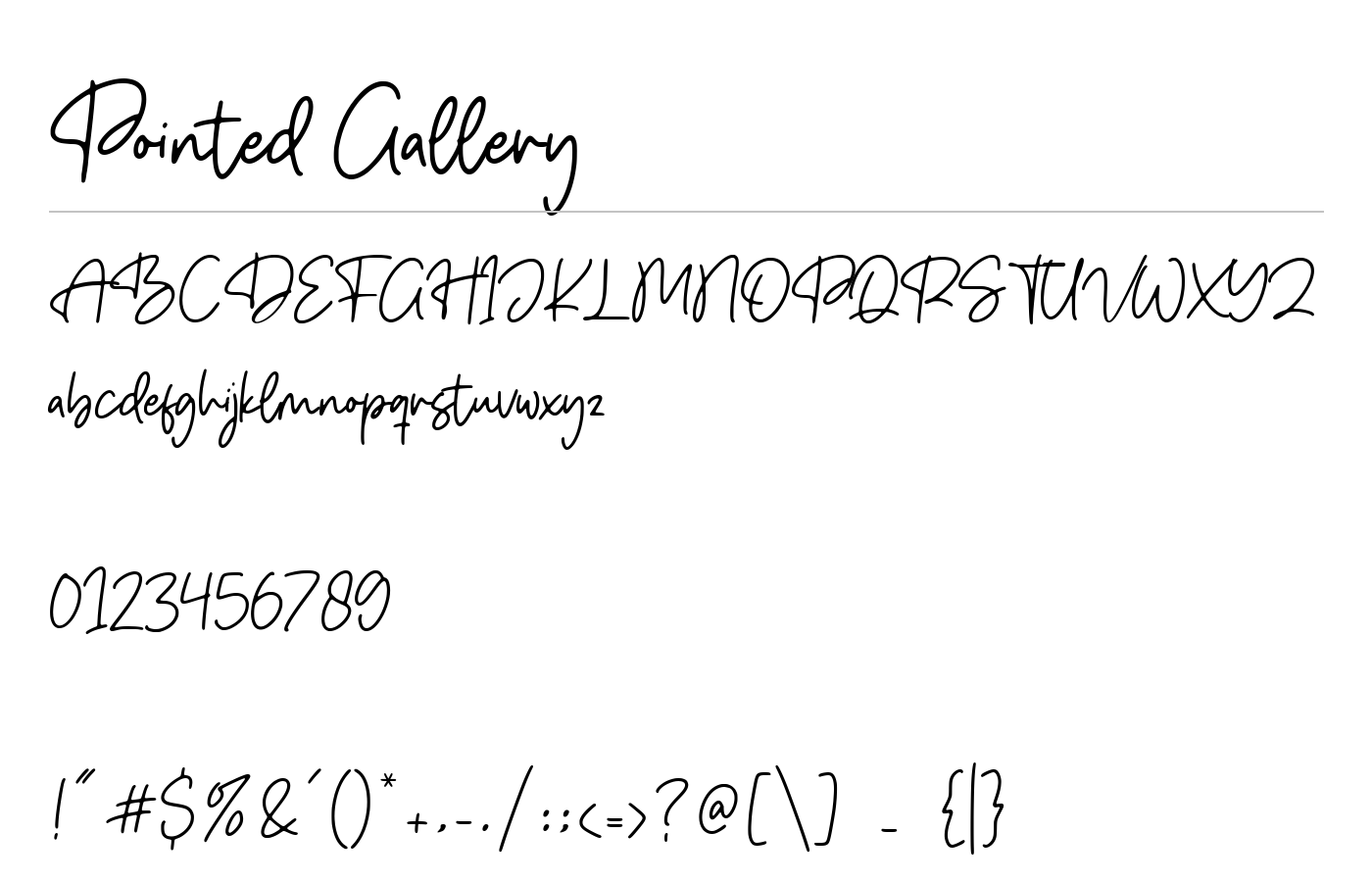 Pointed Gallery Font preview