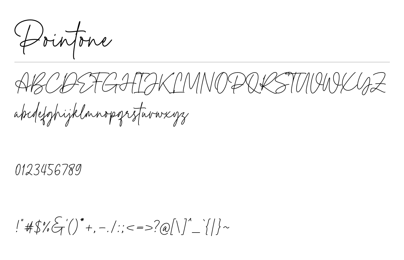 Pointone Font preview