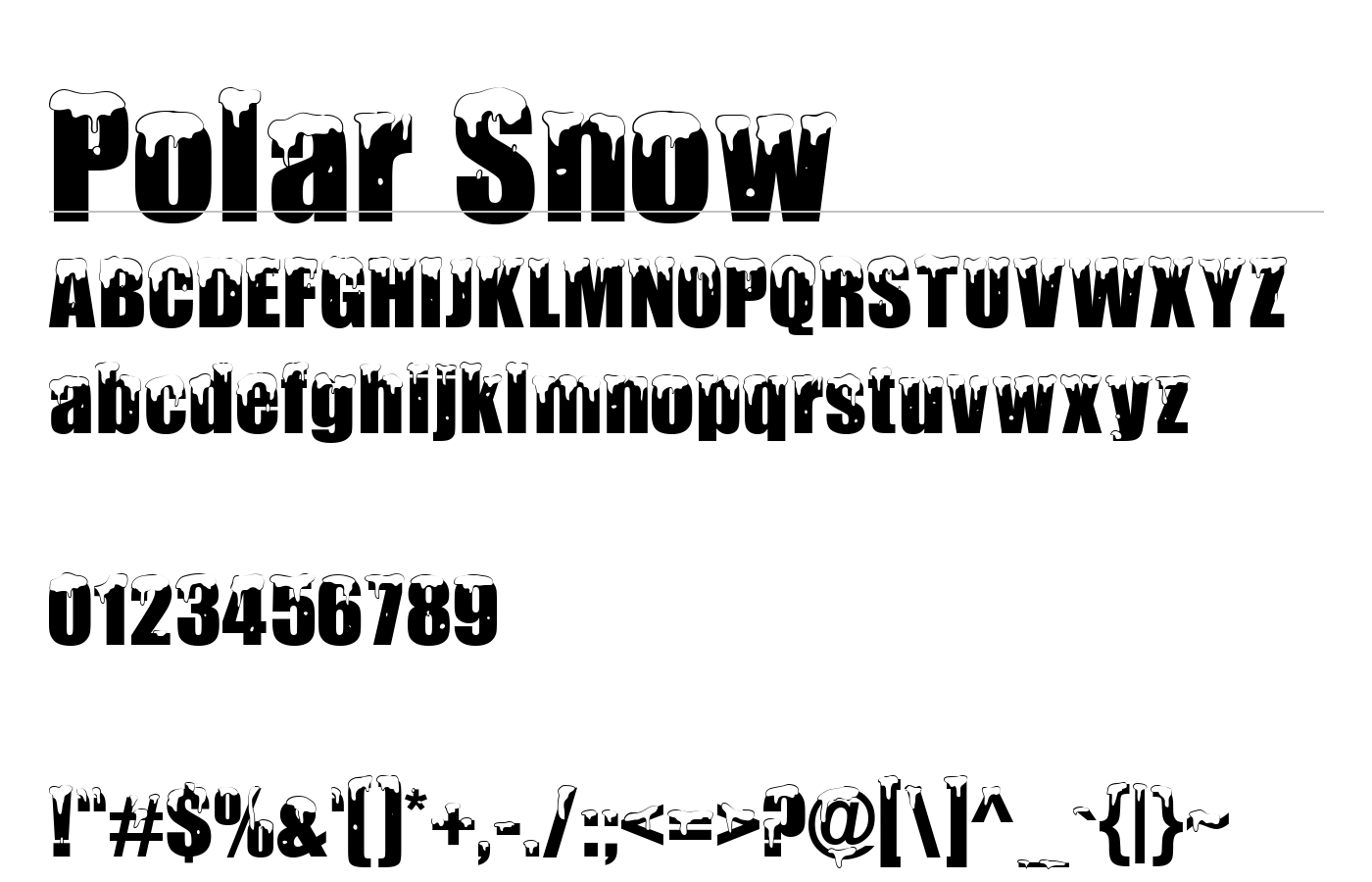 Polar Snow Font preview