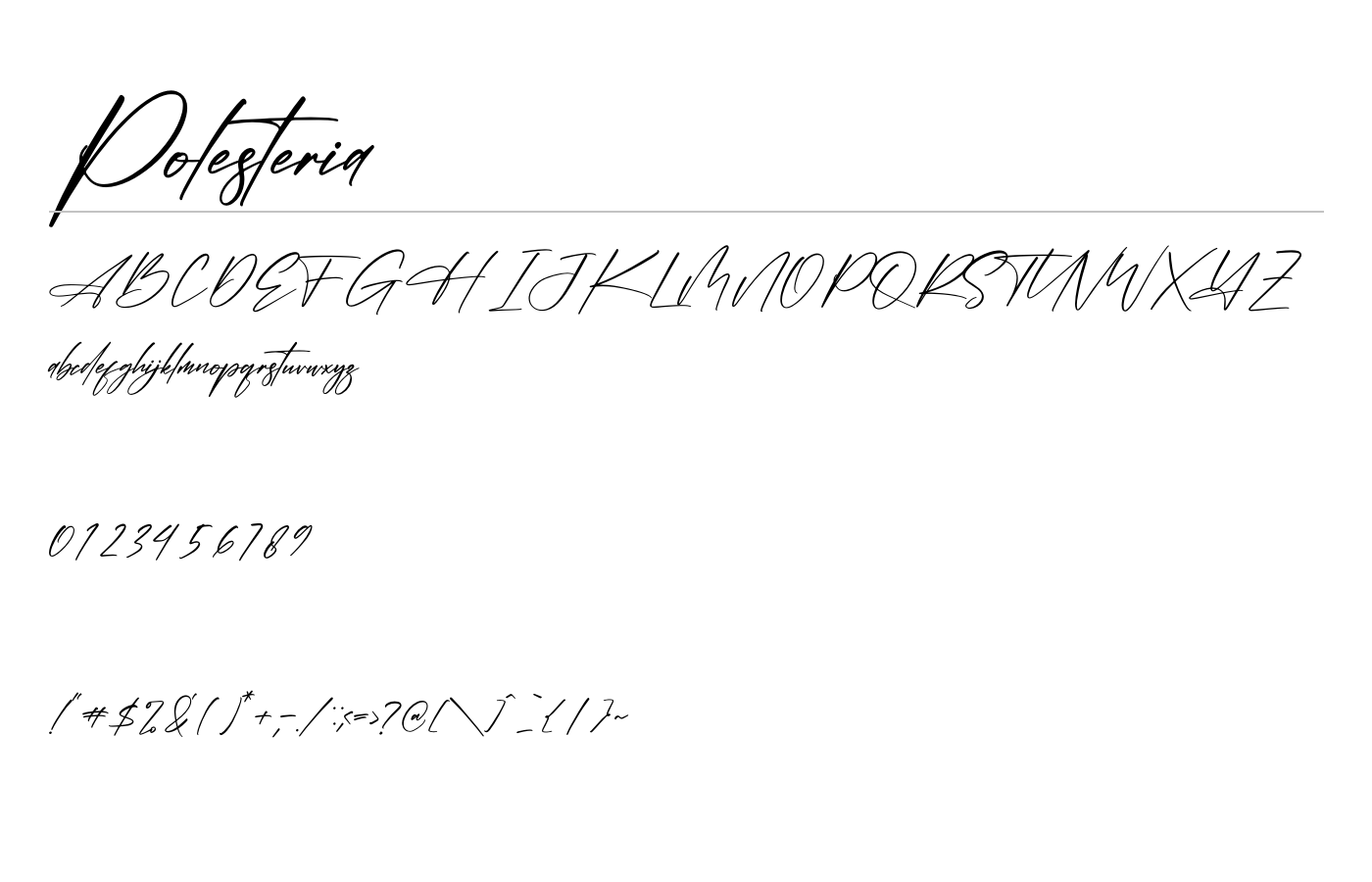 Polesteria Font preview