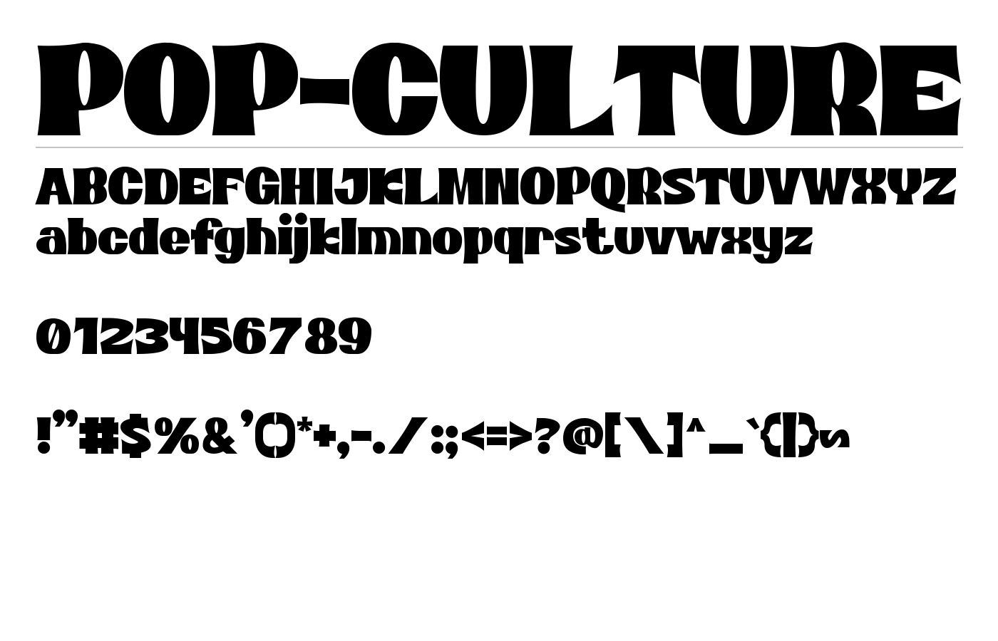 Pop Culture Font preview
