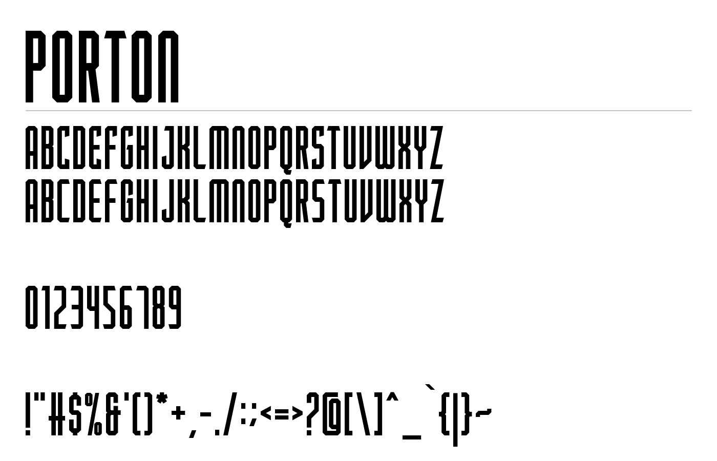 Porton Condensed Font preview