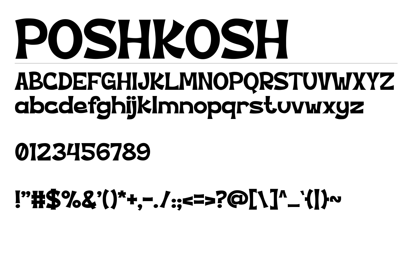 Poshkosh Font preview