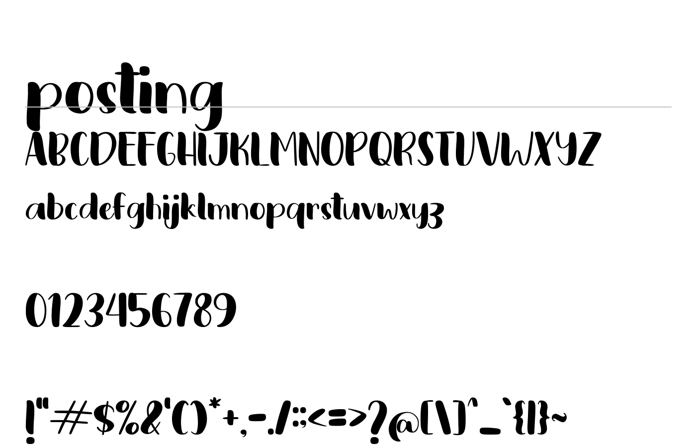 Posting Font preview