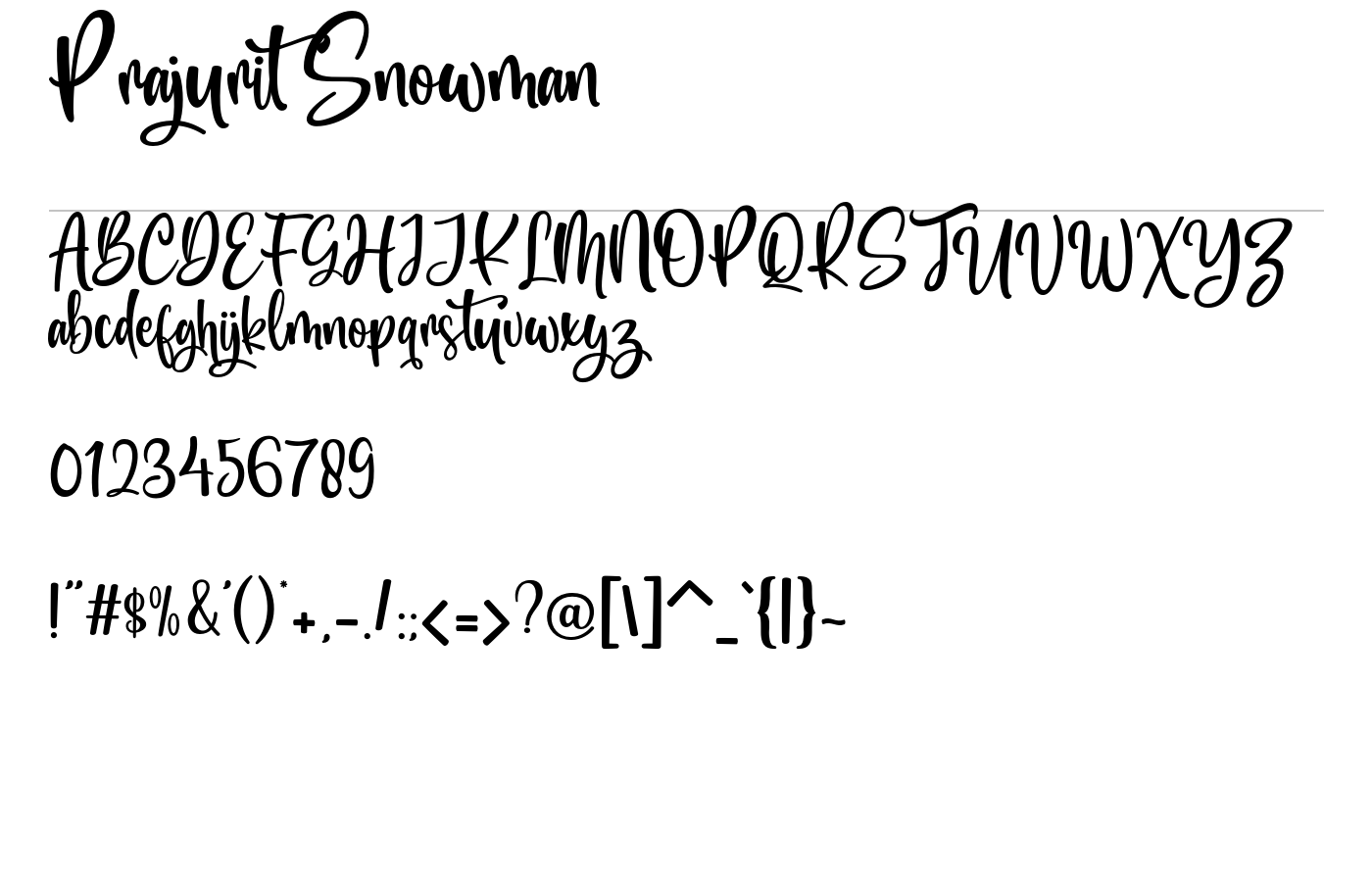 Prajurit Snowman Font preview
