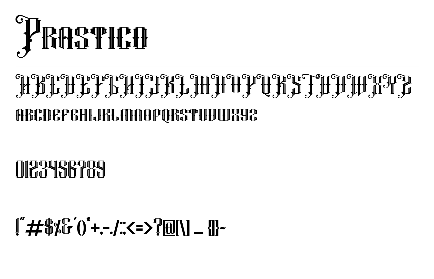 Prastico Font preview
