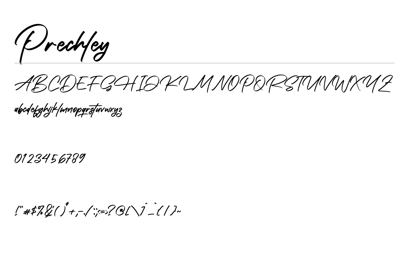 Prechley Font preview