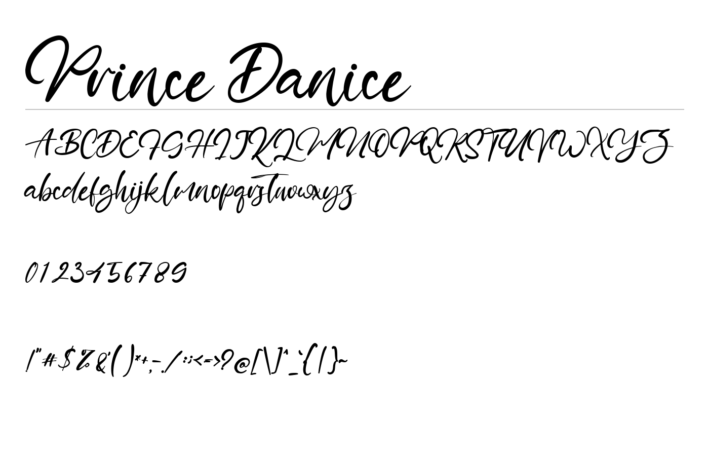 Prince Danice Font preview